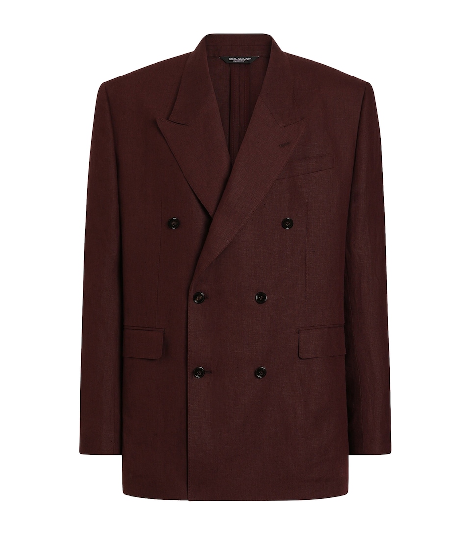 Dolce&Gabbana Mens Linen Sicilia Suit Jacket Brown Dark Vio