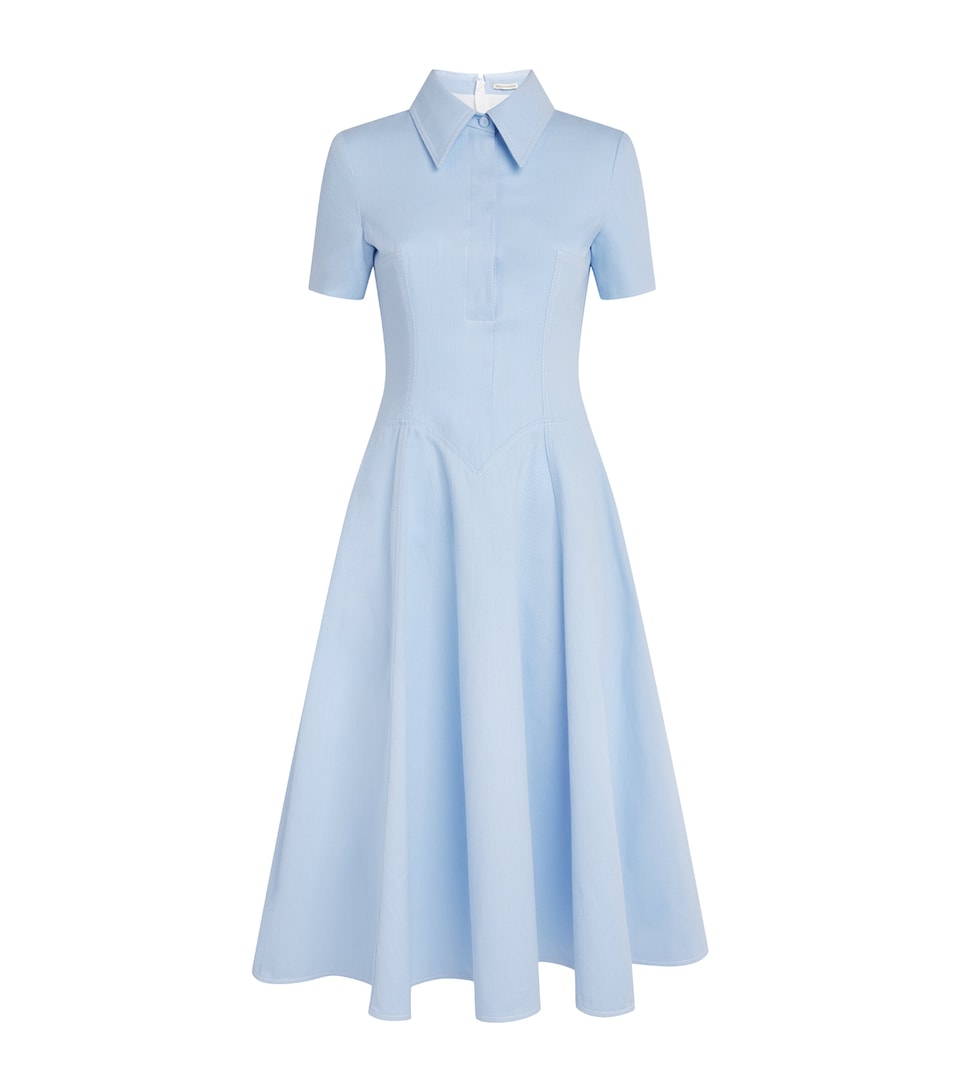 Emilia Wickstead Womens Denim Jody Midi Dress Icy Blue