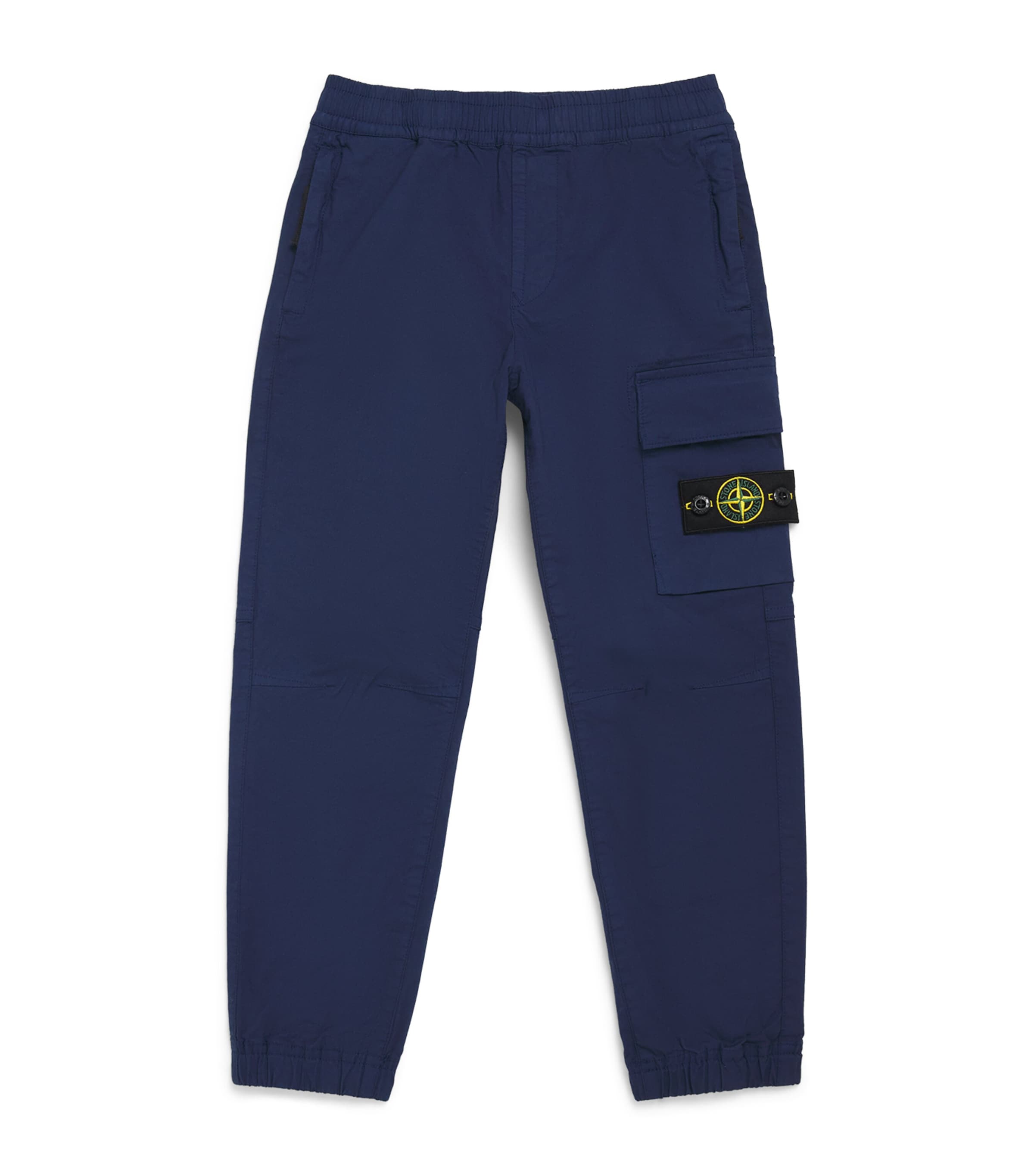 Stone Island Junior Stretch-Cotton Cuffed Cargo Trousers (4-14 Years) Bleu Marine