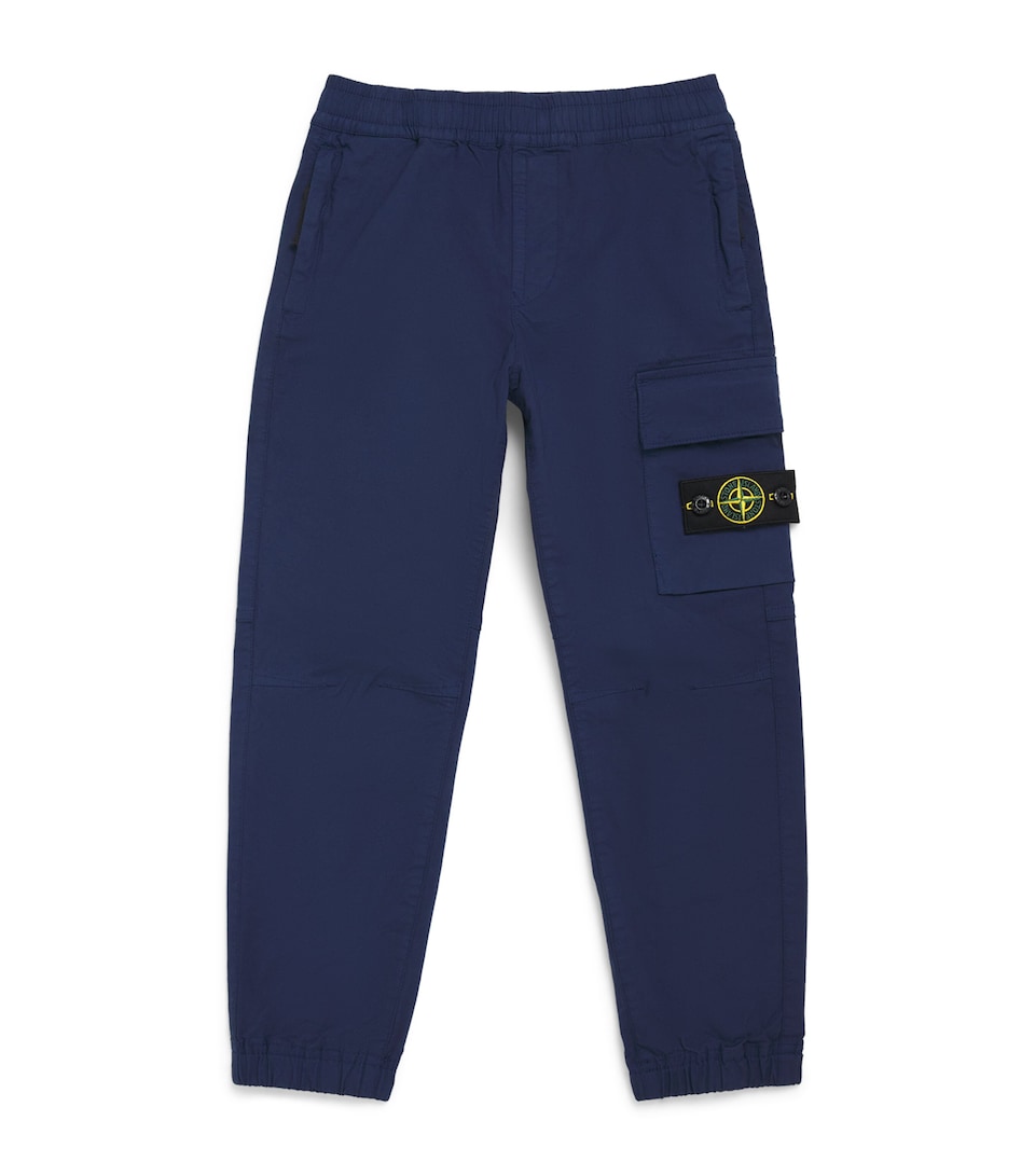 Stone Island Junior Stretch-Cotton Cuffed Cargo Trousers (4-14 Years) Bleu Marine