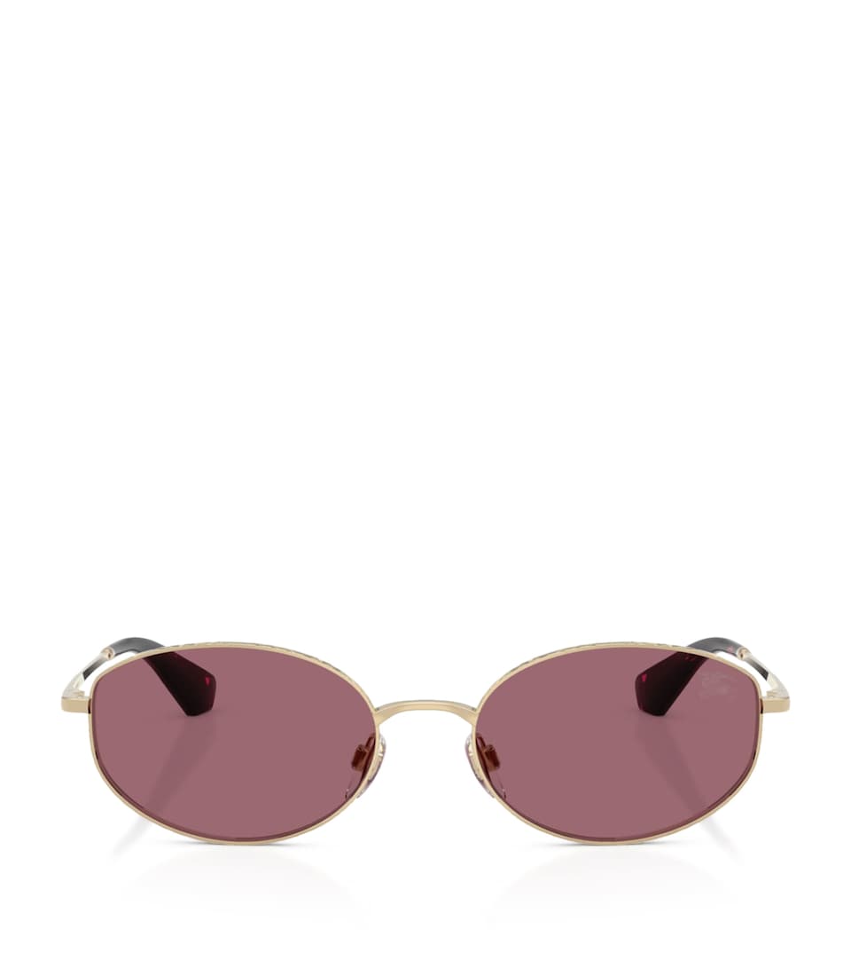 Burberry Metal BE3169 Oval Sunglasses Gold