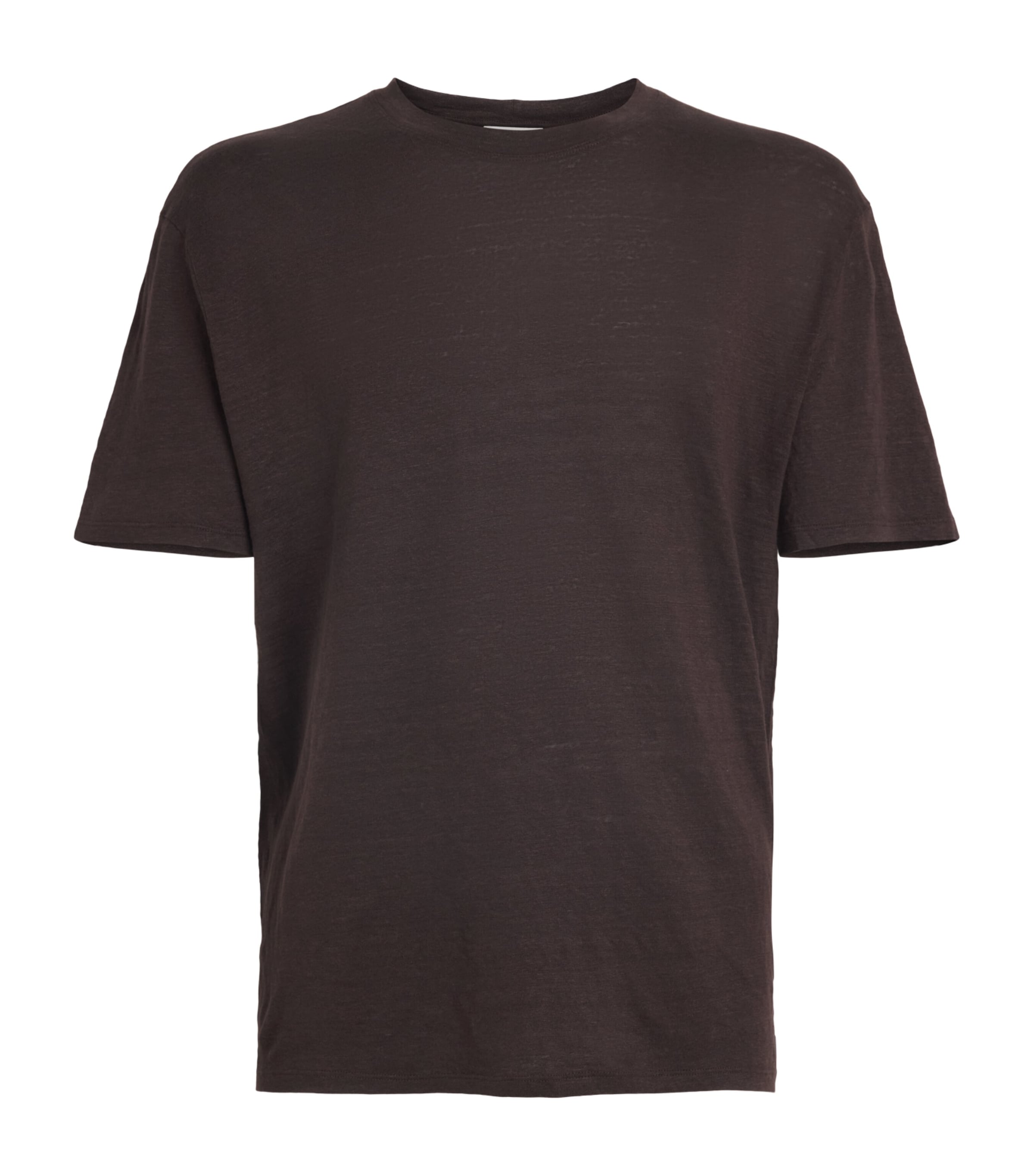 Sandro Paris Mens Linen T-Shirt Black Brown