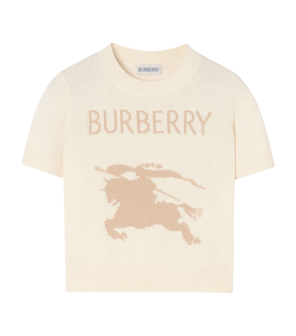 Burberry Kids Cotton-Wool EKD Top (14 Years) Ivory