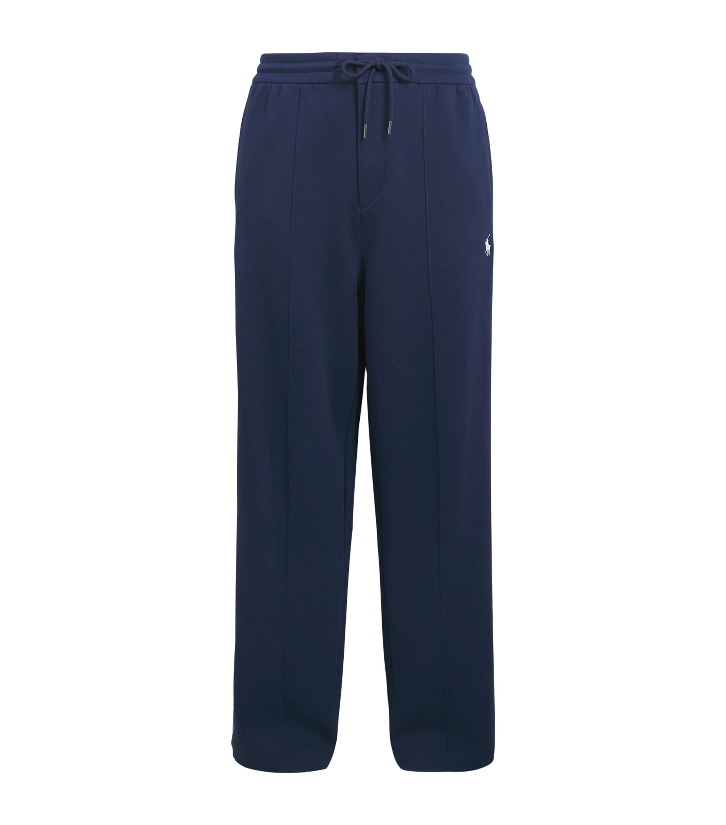 Polo Ralph Lauren Mens Stripe Open-Cuff Sweatpants Newport Navy