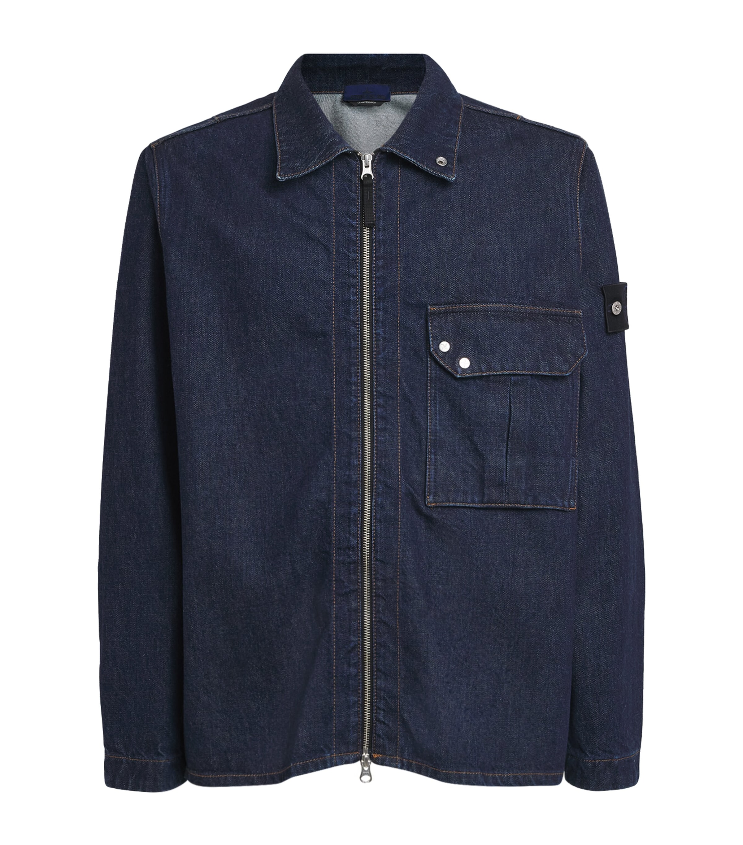 Stone Island Mens Zip-Up Denim Overshirt