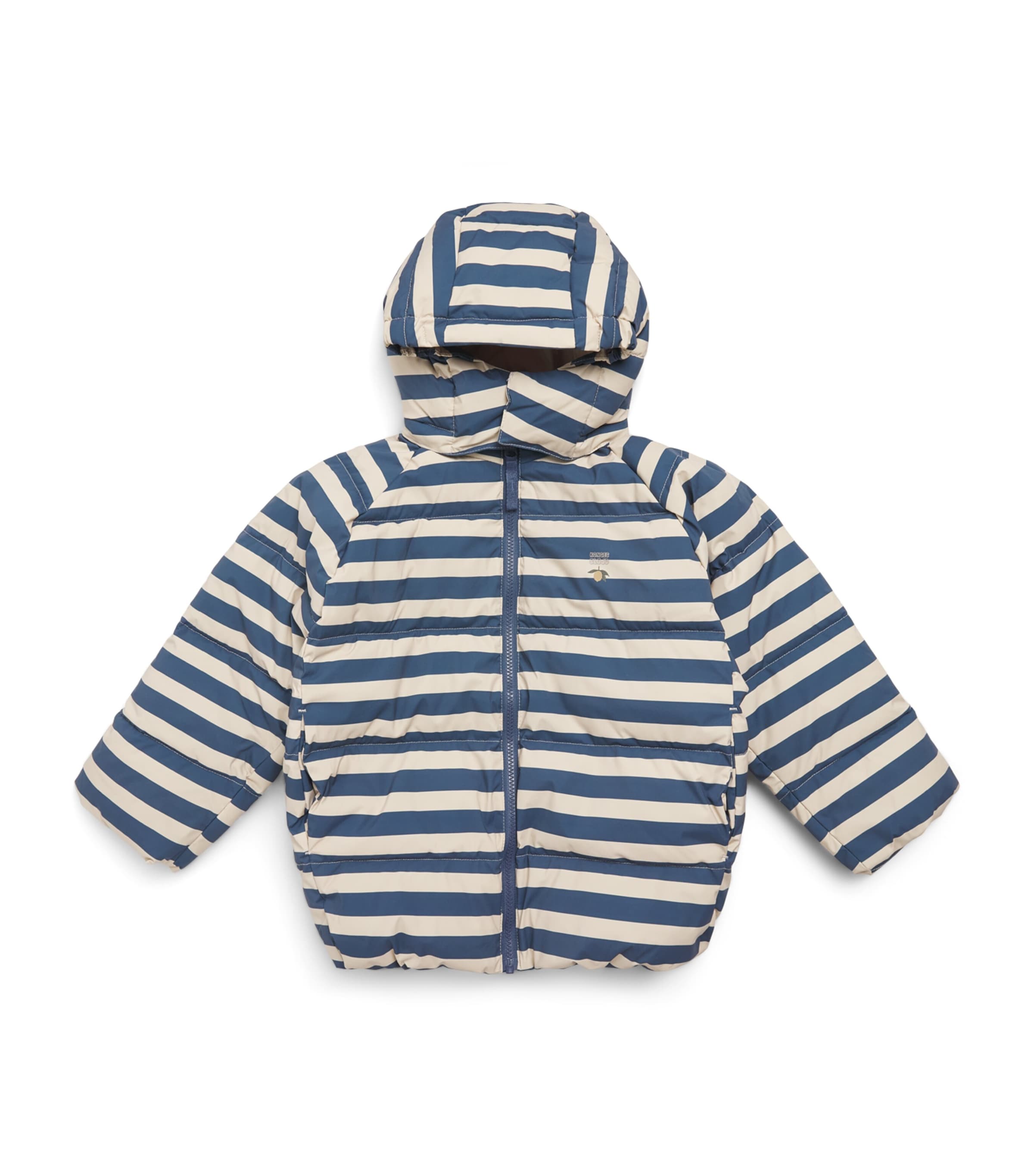 KONGES SLOJD Striped Nuka Puffer Jacket (18 Months - 12 Years) Blu Noir Strp