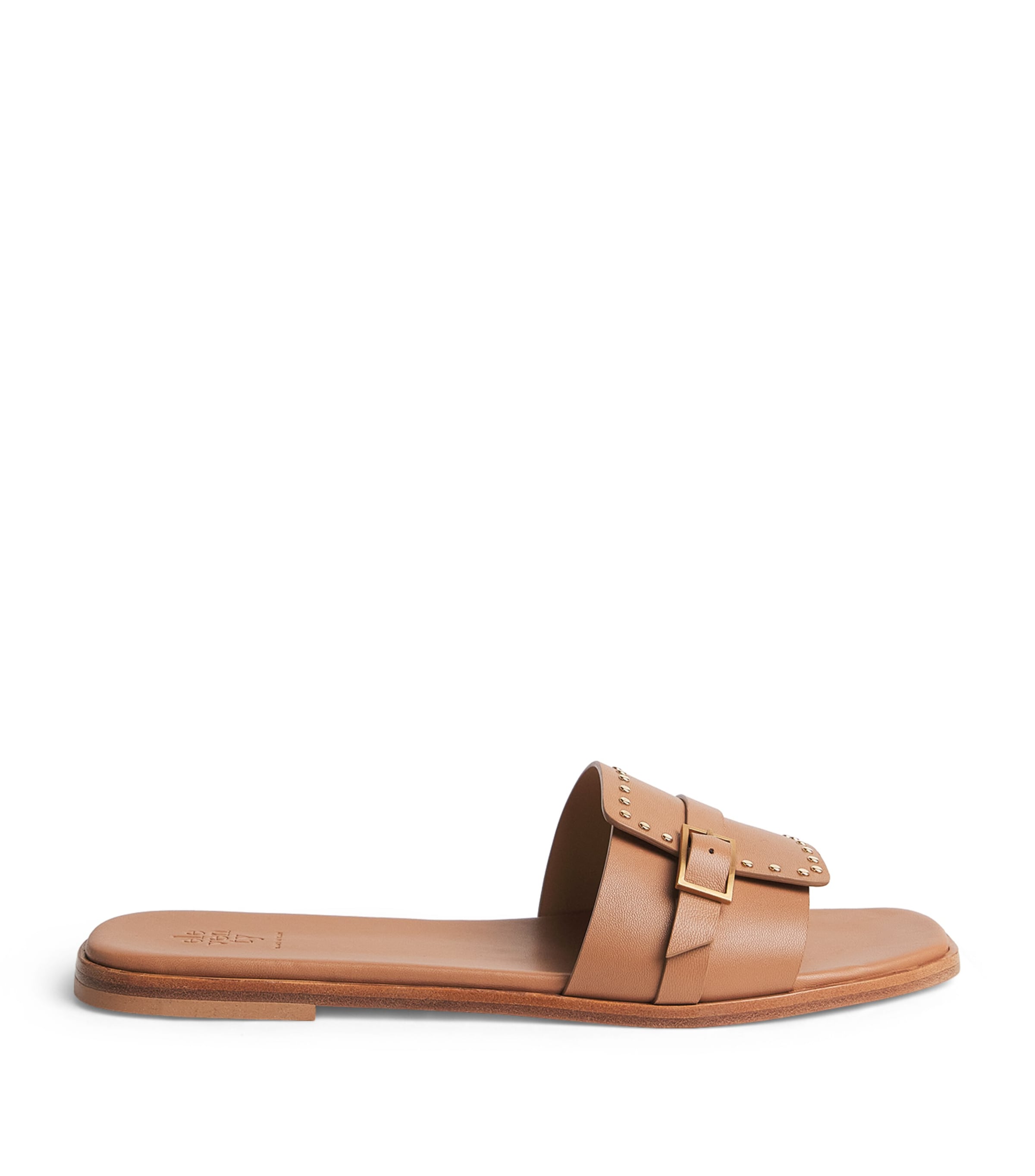 Eleventy Leather Embellished Sandals Cammello