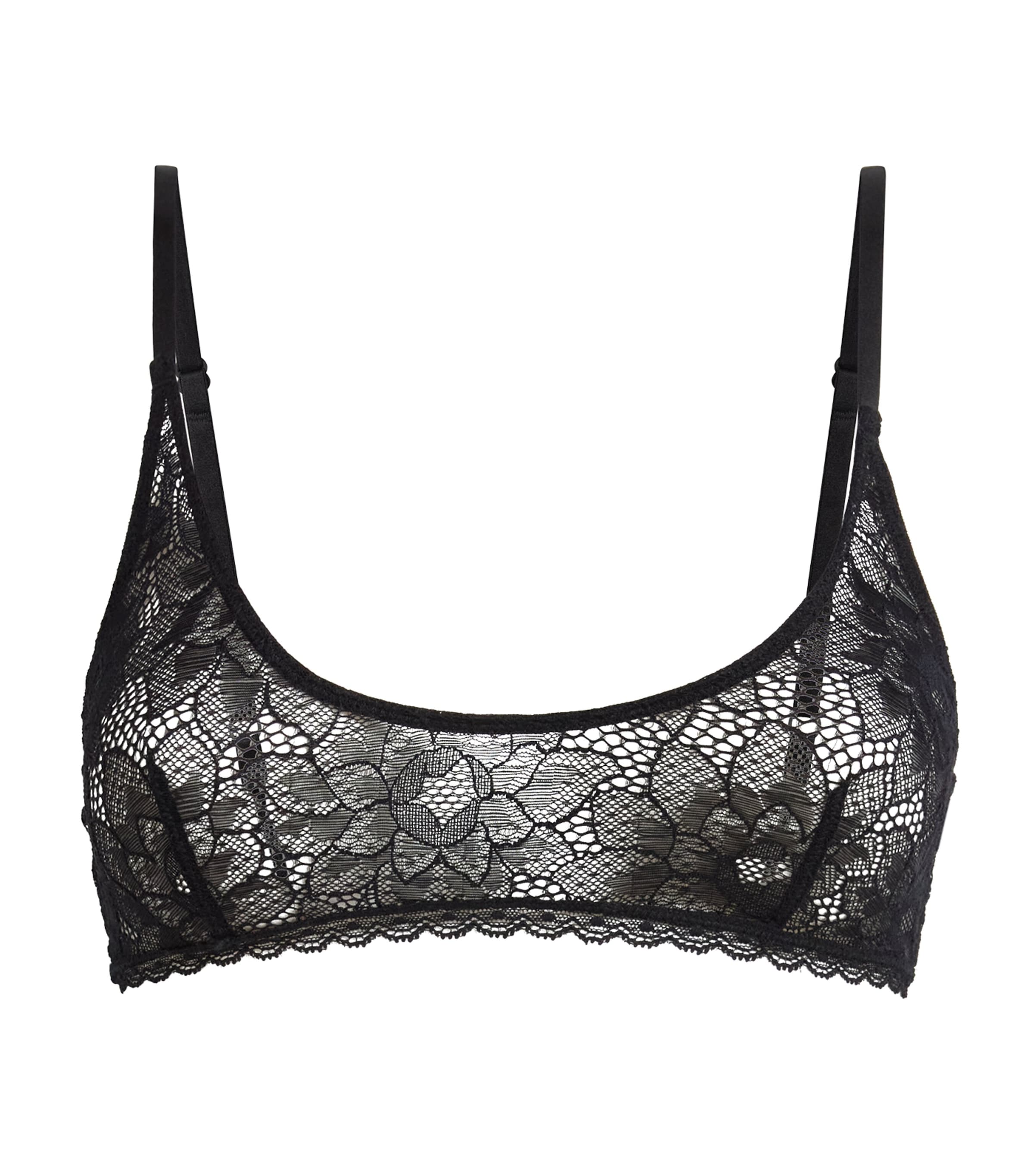 Kiki de Montparnasse Womens Lace Dahlia Soft Bra Black