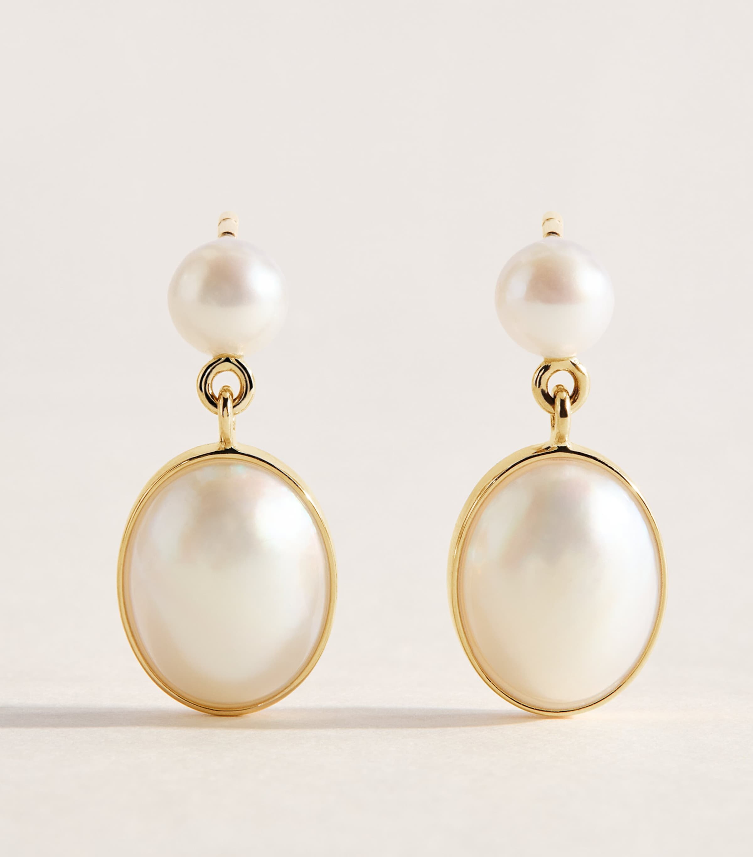Sophie Bille Brahe Yellow Gold and Pearl Amis de Luce Earrings Yellow Gold