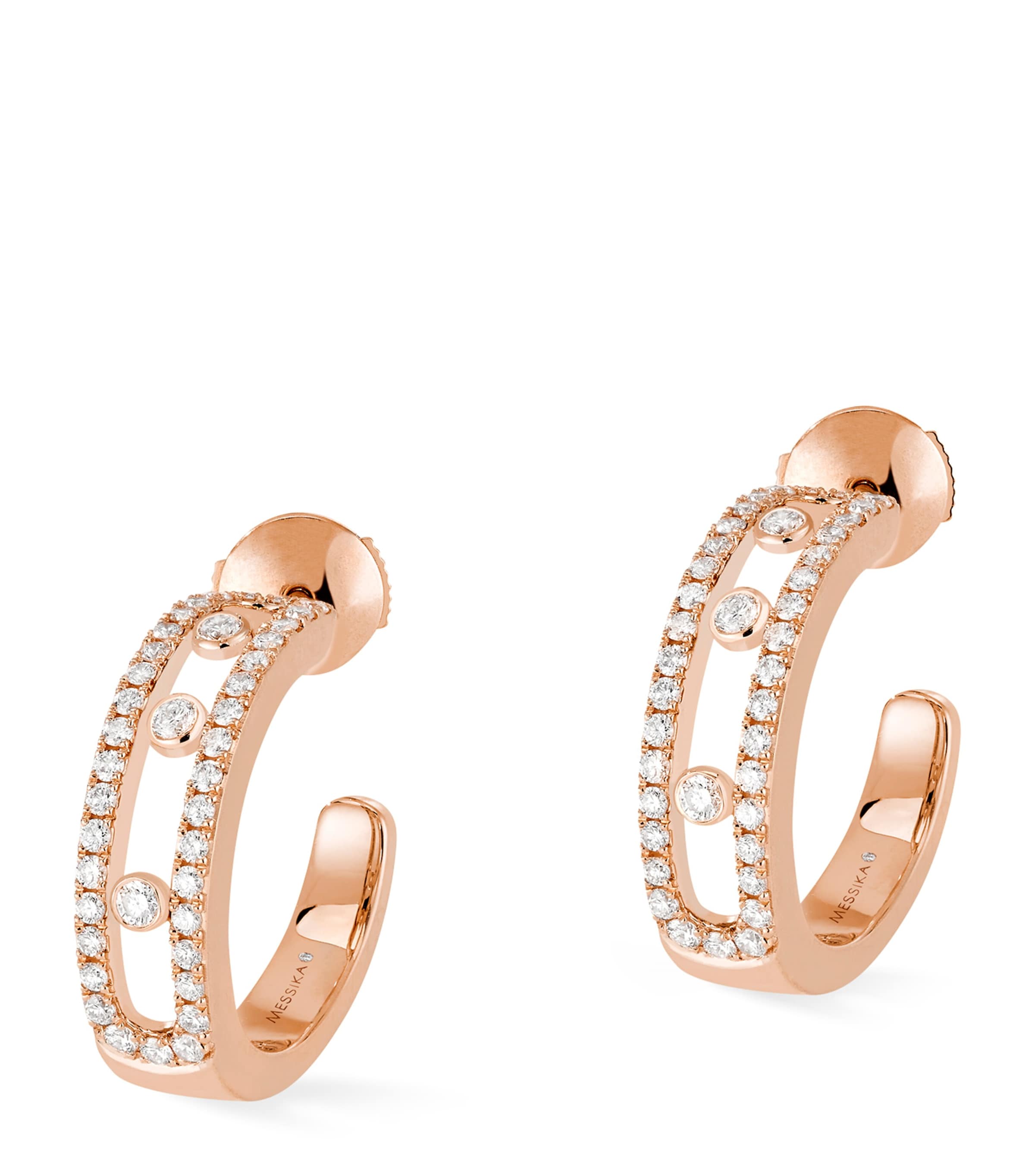 Rose Gold and Diamond Move Classique Hoop Earrings
