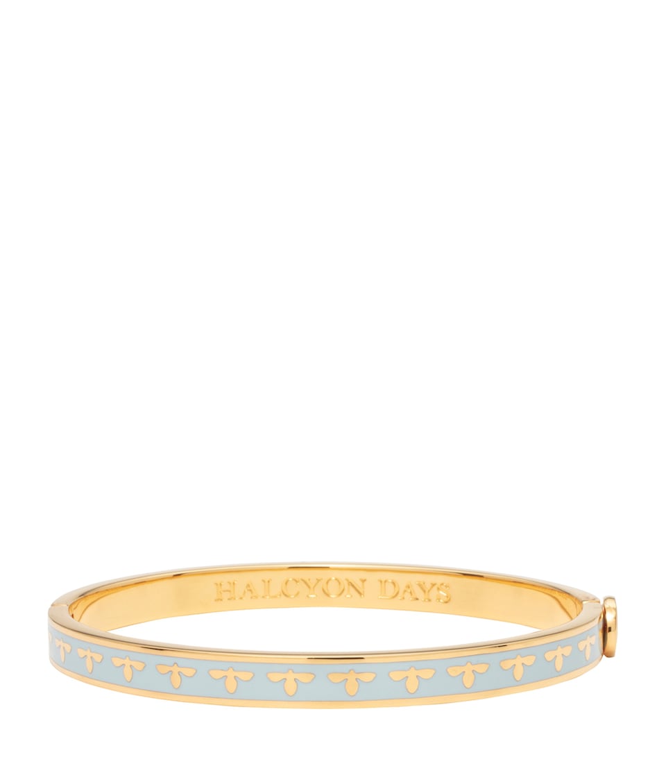 Halcyon Days Gold-Plated Bee Bangle Forget Me Not/gld