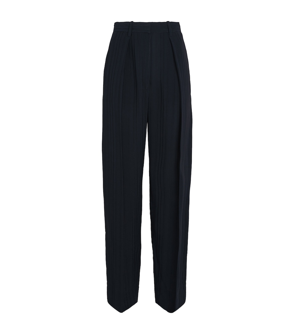 Eyelet Wide-Leg Tailored Trousers