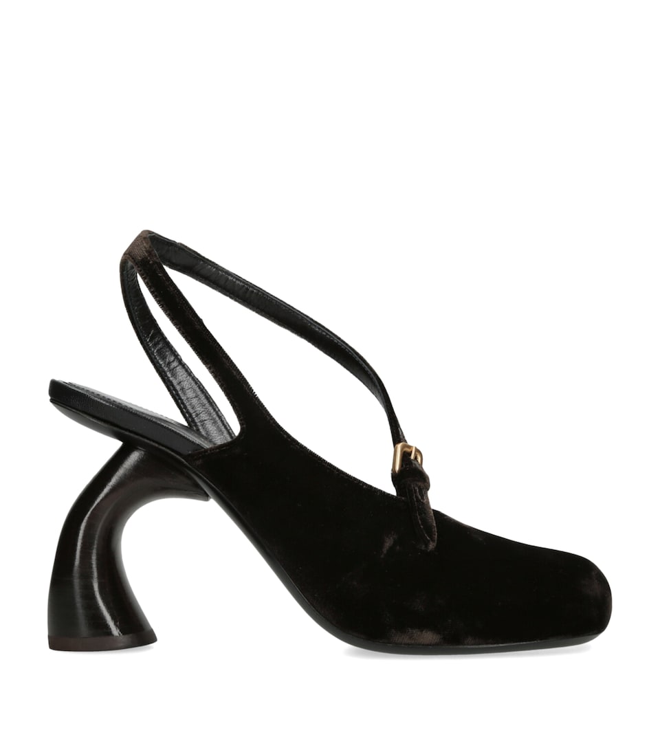 Velvet Abstrack Slingback Heels 95