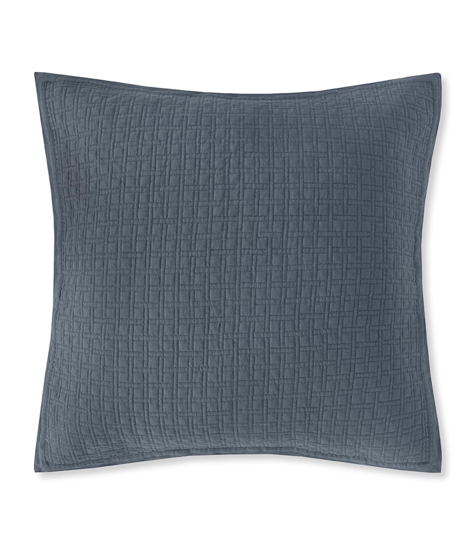Amalia Linen Quilted Adorno King Oxford Pillowcase (50cm x 75cm) Loch Blue