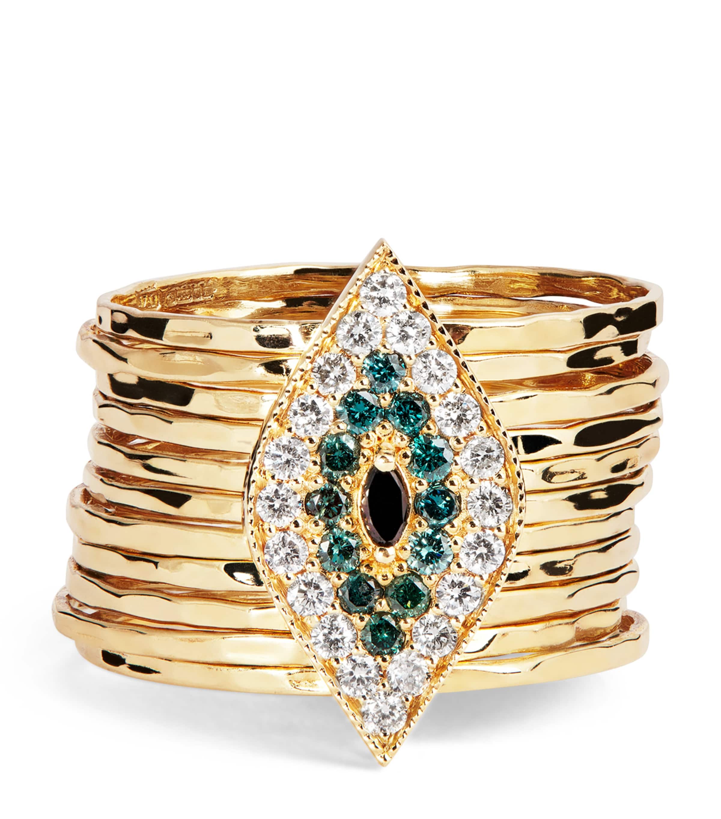 Yellow Gold and Diamond Eye Ring
