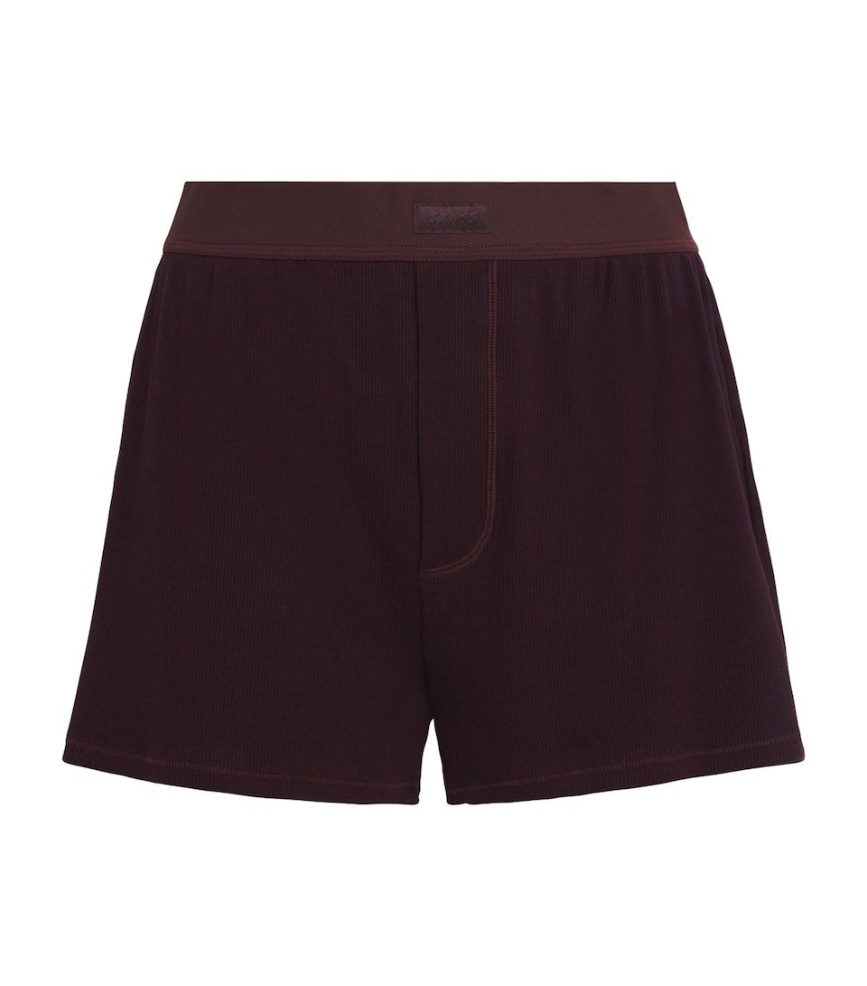 Stretch-Cotton Ribbed Boxer Shorts