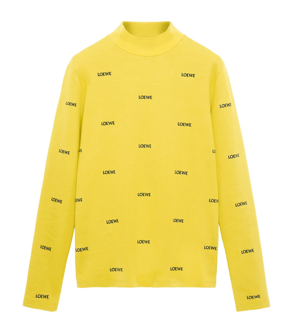 LOEWE Womens All-Over Logo Top Yellow