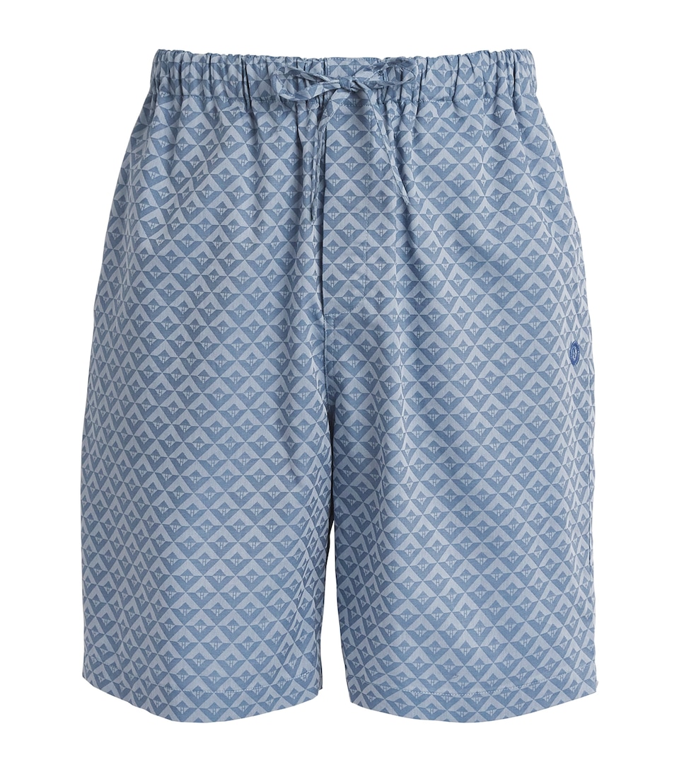 Cotton Geometric Logo Pyjama Shorts