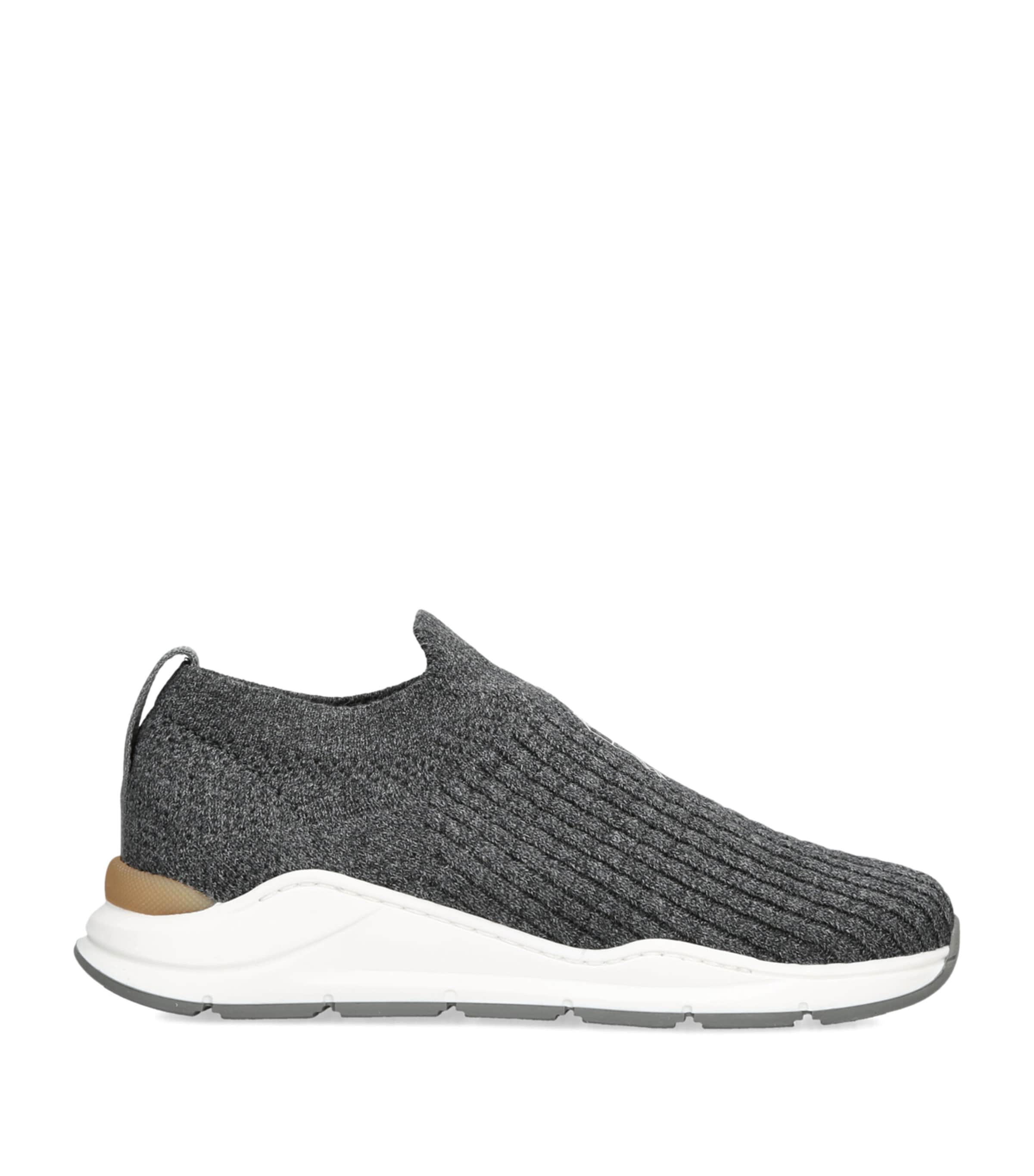 Brunello Cucinelli Kids Knitted Slip-On Sneakers Grey