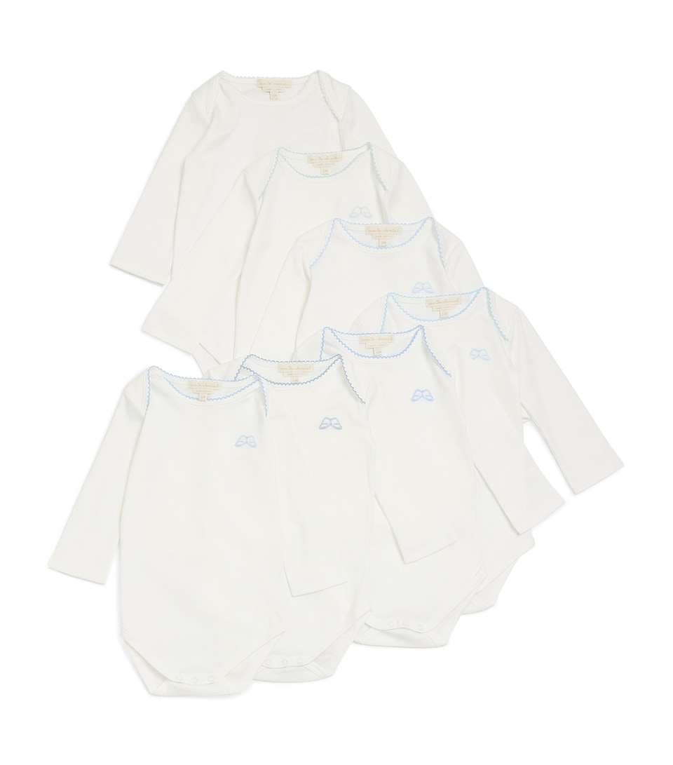 Pack of 7 Pima Cotton Angel Picot Bodysuits (0-18 Months)