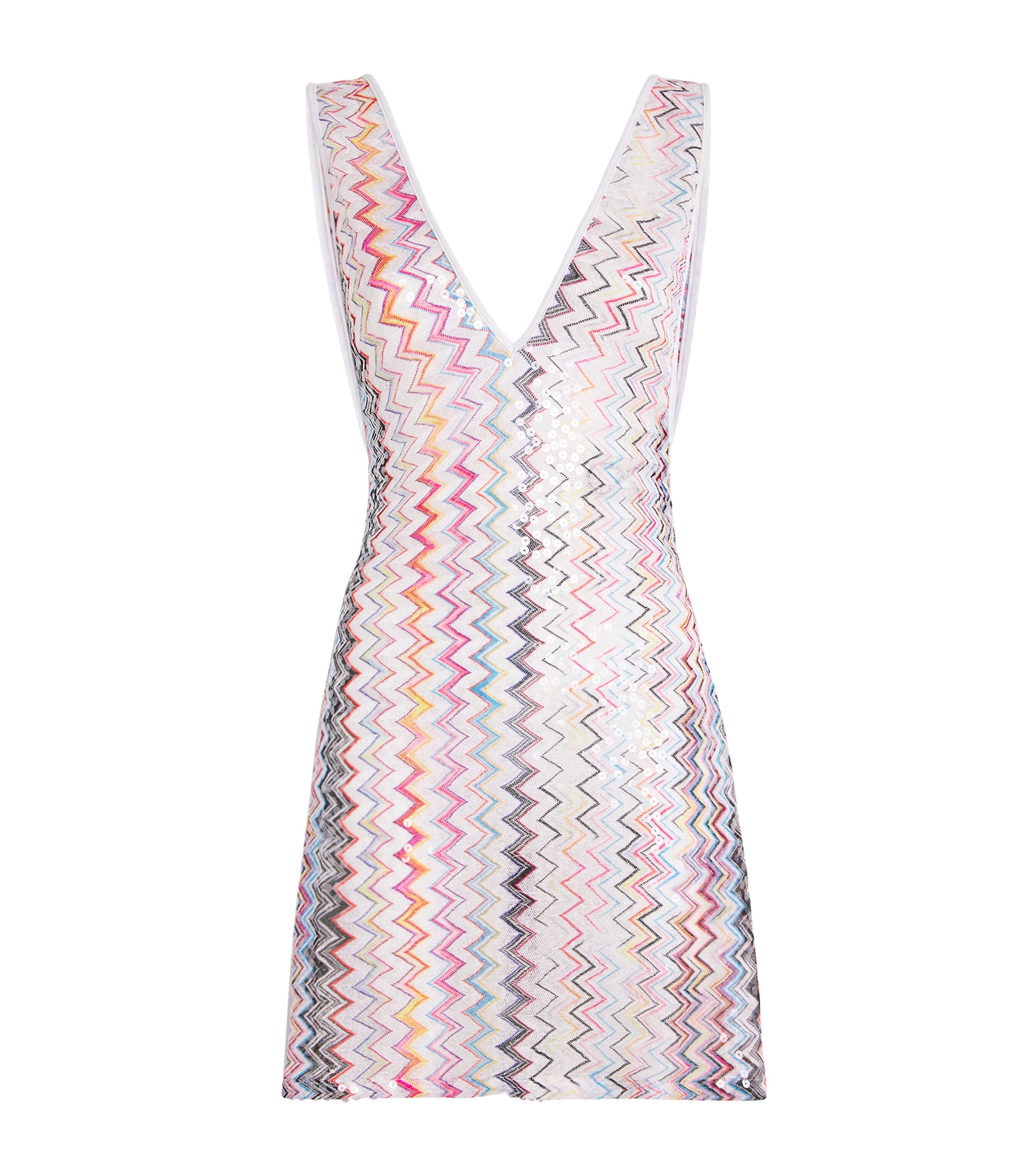 Zigzag Plunge Mini Dress