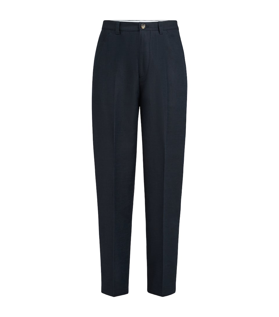 Cotton-Linen Panama Trousers