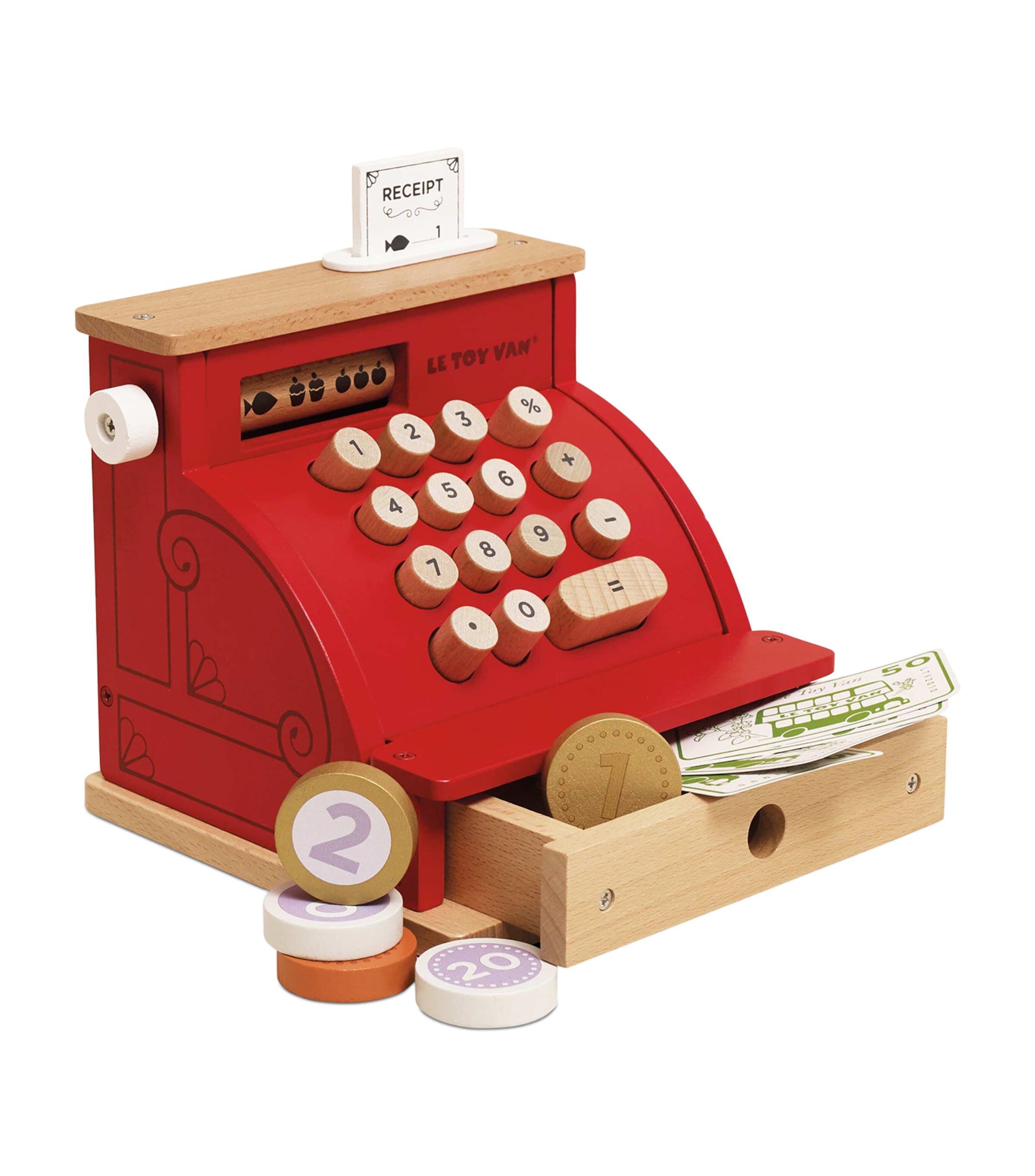 Wooden Shop Till - Cash Register & Money