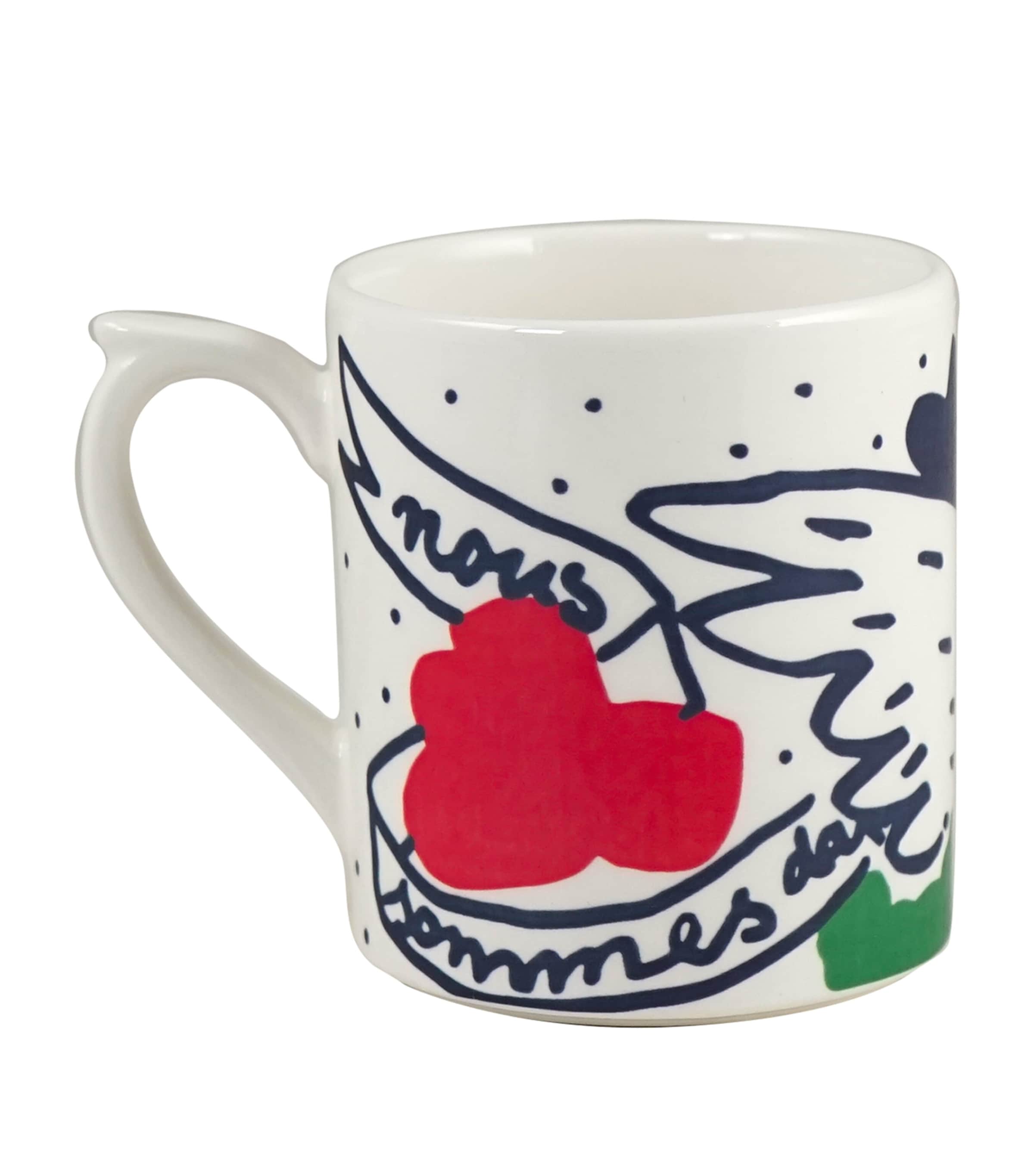 Gien L'Archipel Sentimental Face Mug White, Blue