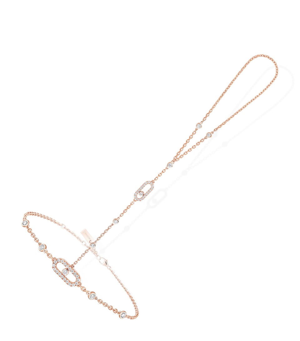Messika Move Uno Pink Gold and Diamond Hand Bracelet (0.35ct) Pink Gold