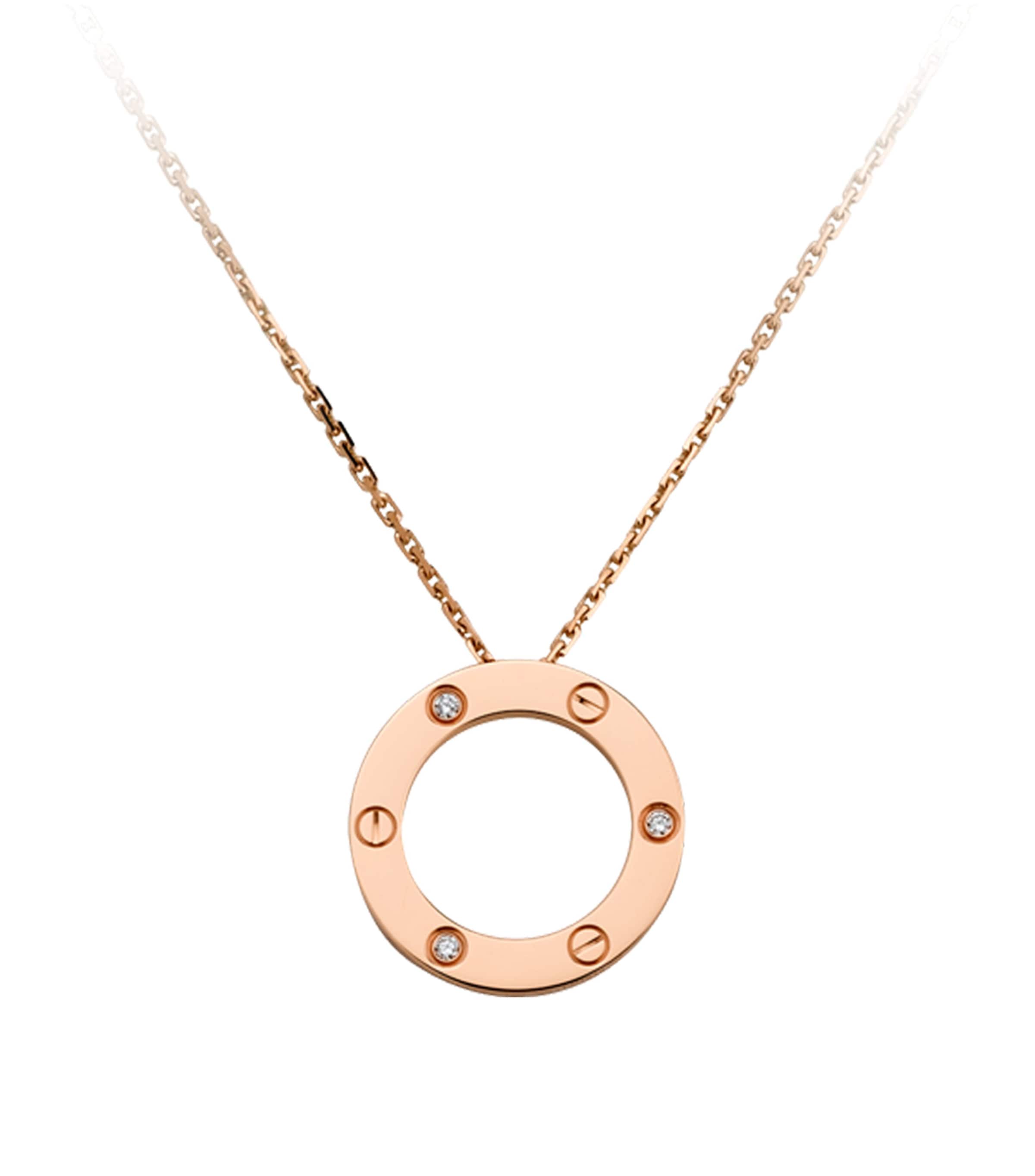 Rose Gold and Diamond LOVE Necklace