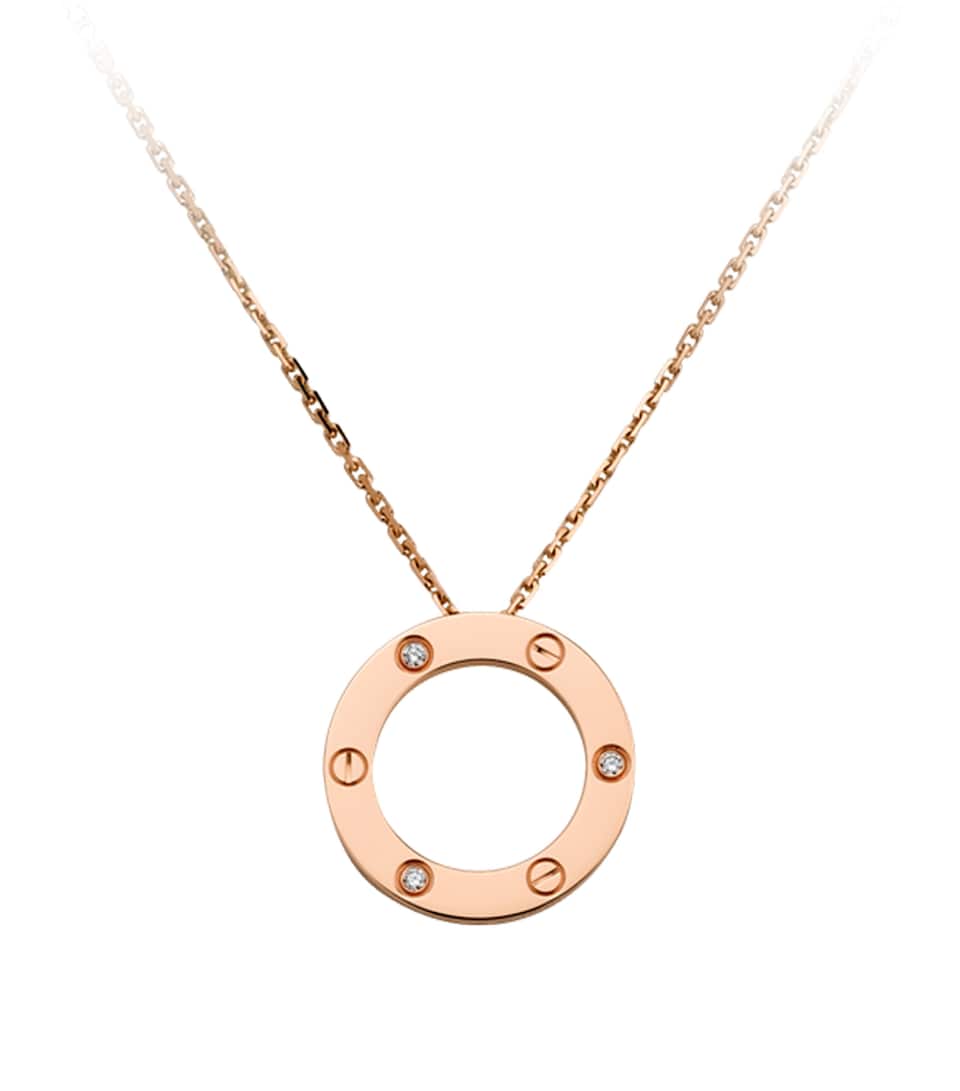 Rose Gold and Diamond LOVE Necklace
