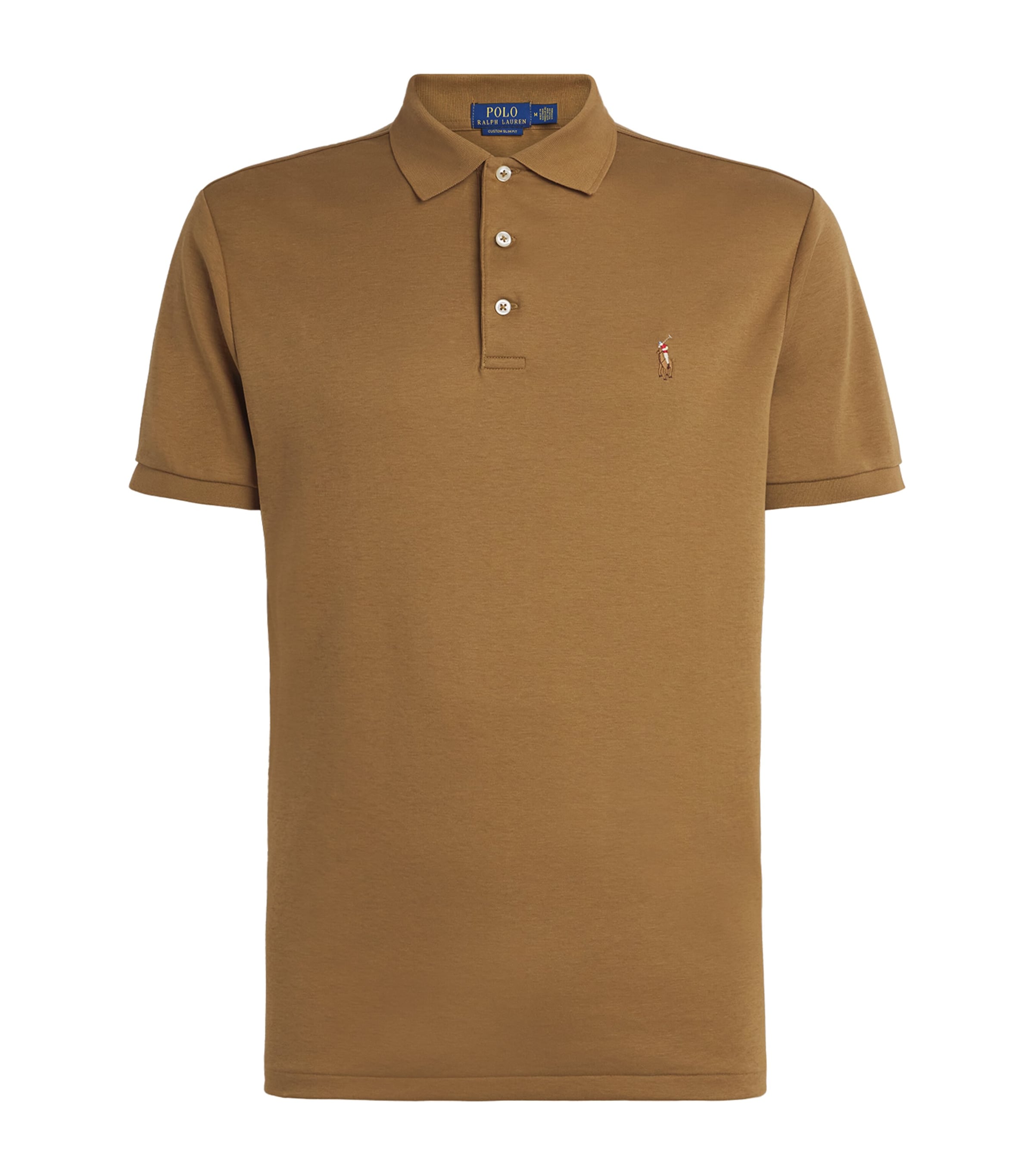 Polo Ralph Lauren Mens Cotton Slim-Fit Polo Shirt Cafe Brown