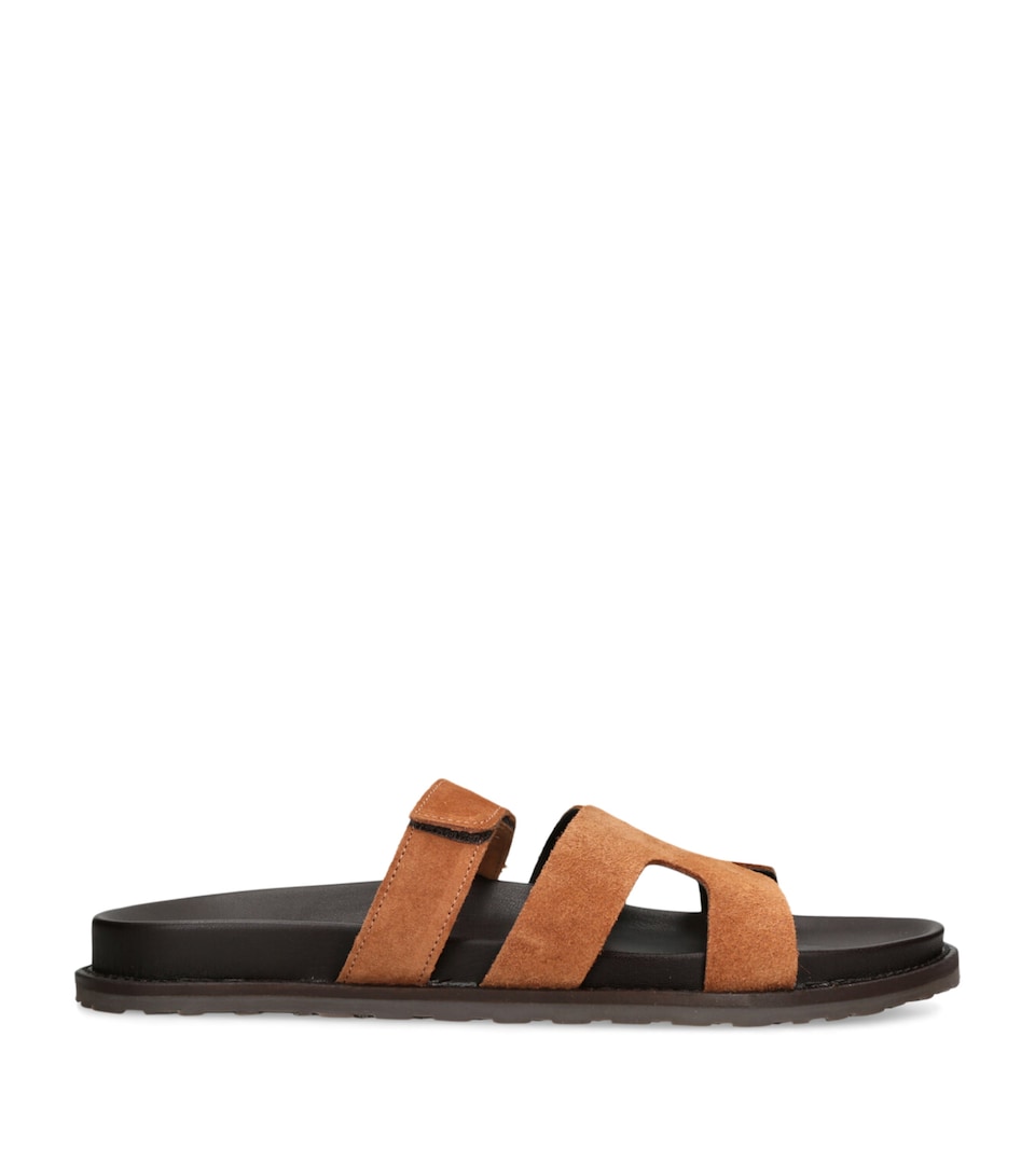 Steve Madden Suede Manu Slides Brown