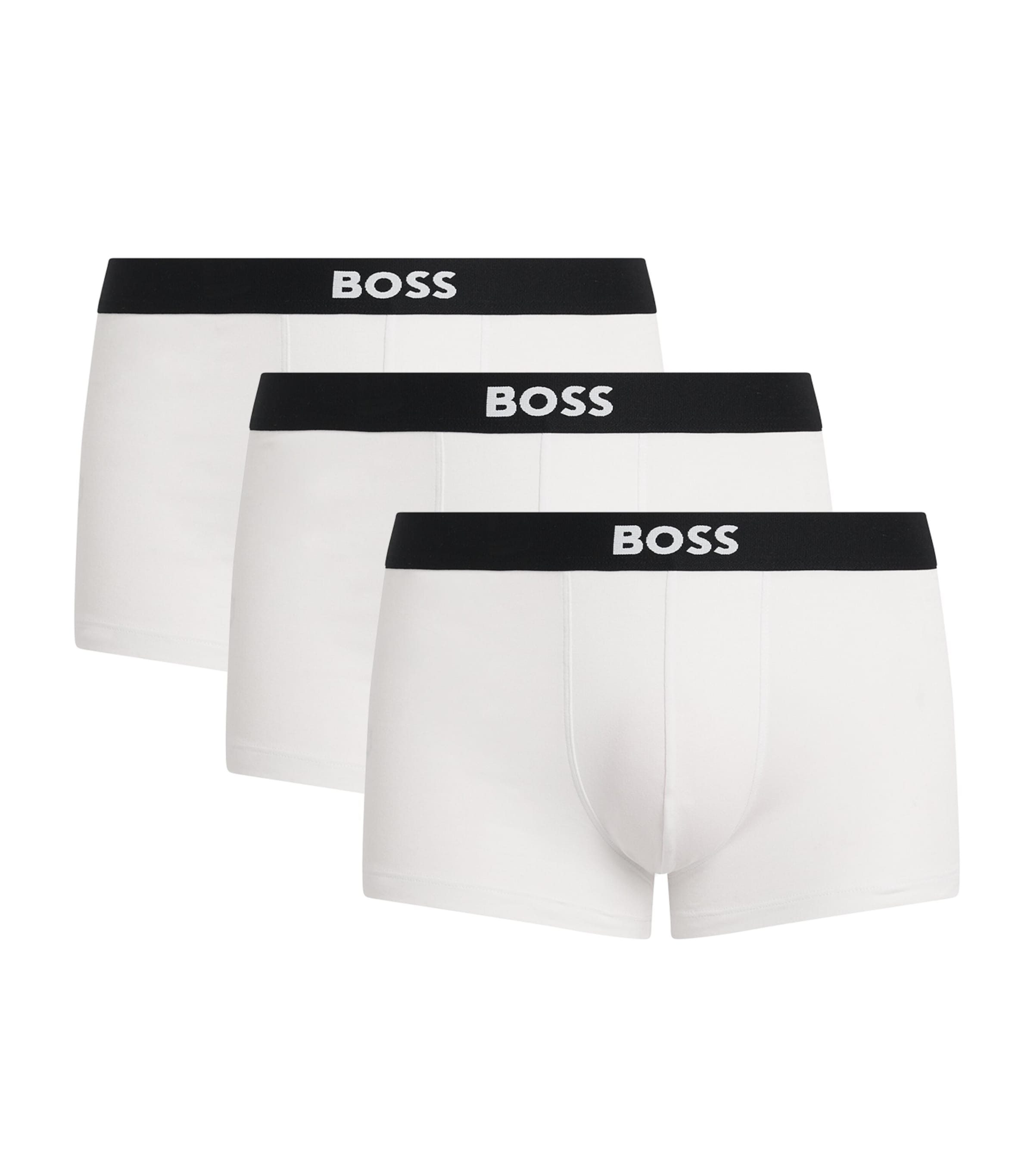 BOSS Mens Organic Cotton-Blend Boxers (Pack of 3) White