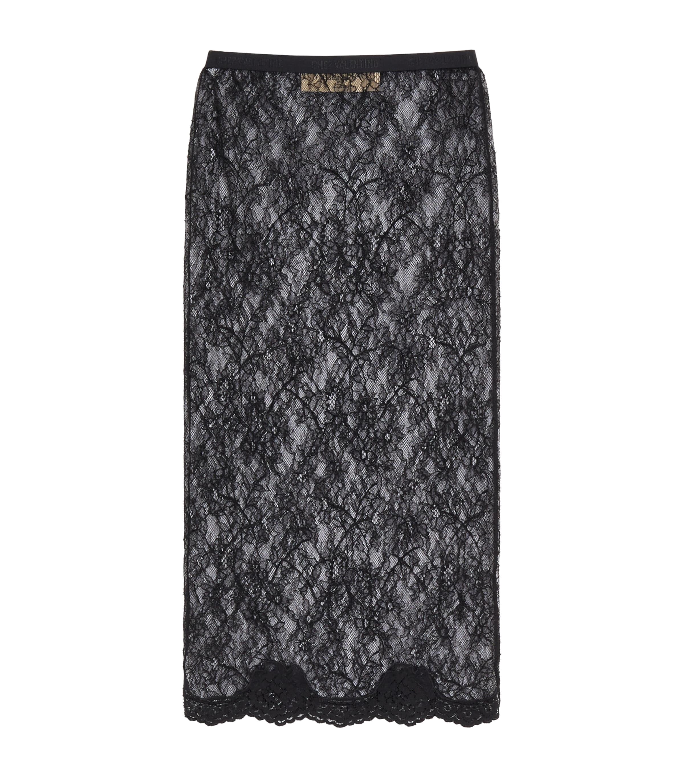 Valentino Womens Lace Midi Pencil Skirt
