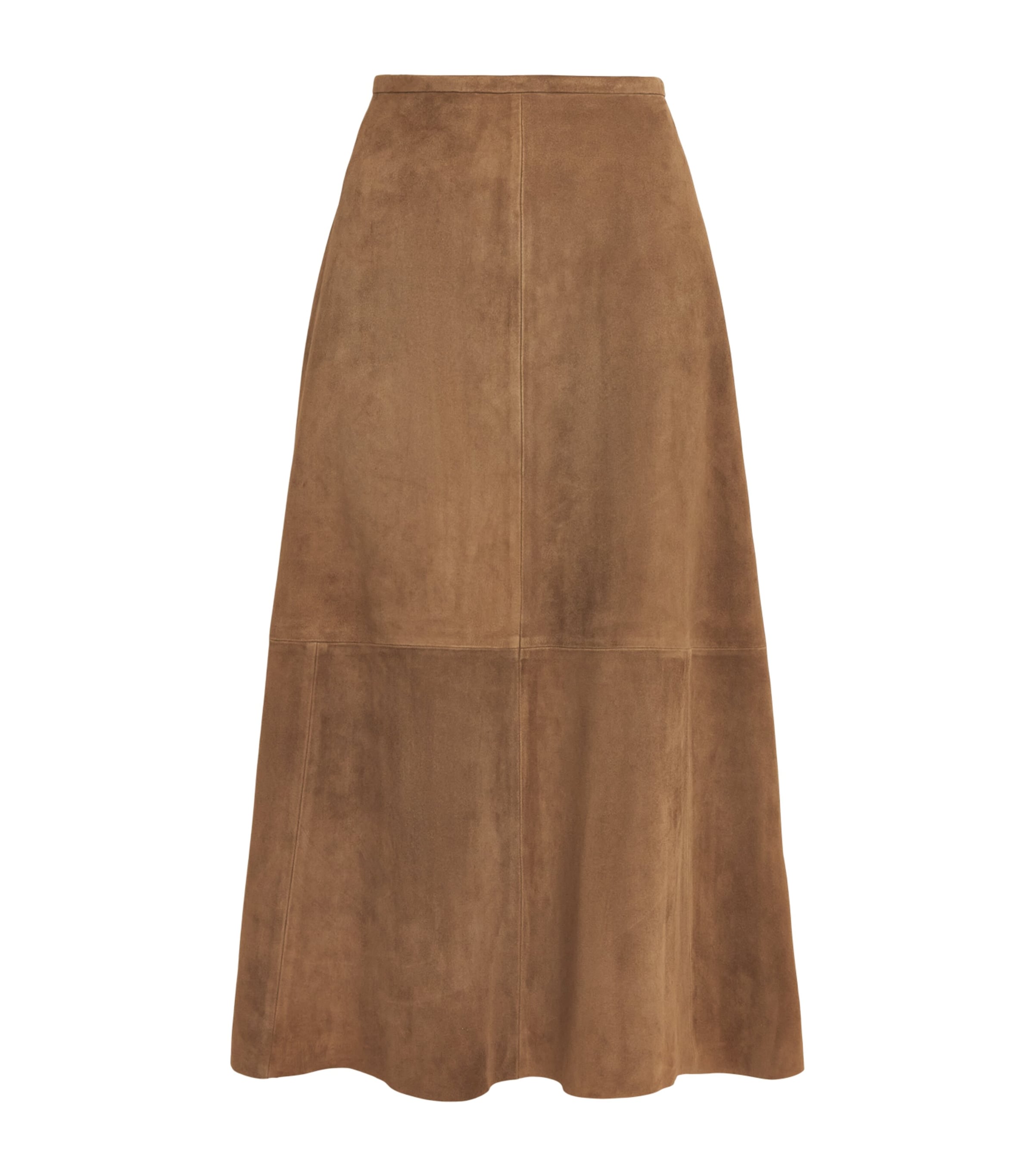 Joseph Womens Suede Helius Midi Skirt Taupe