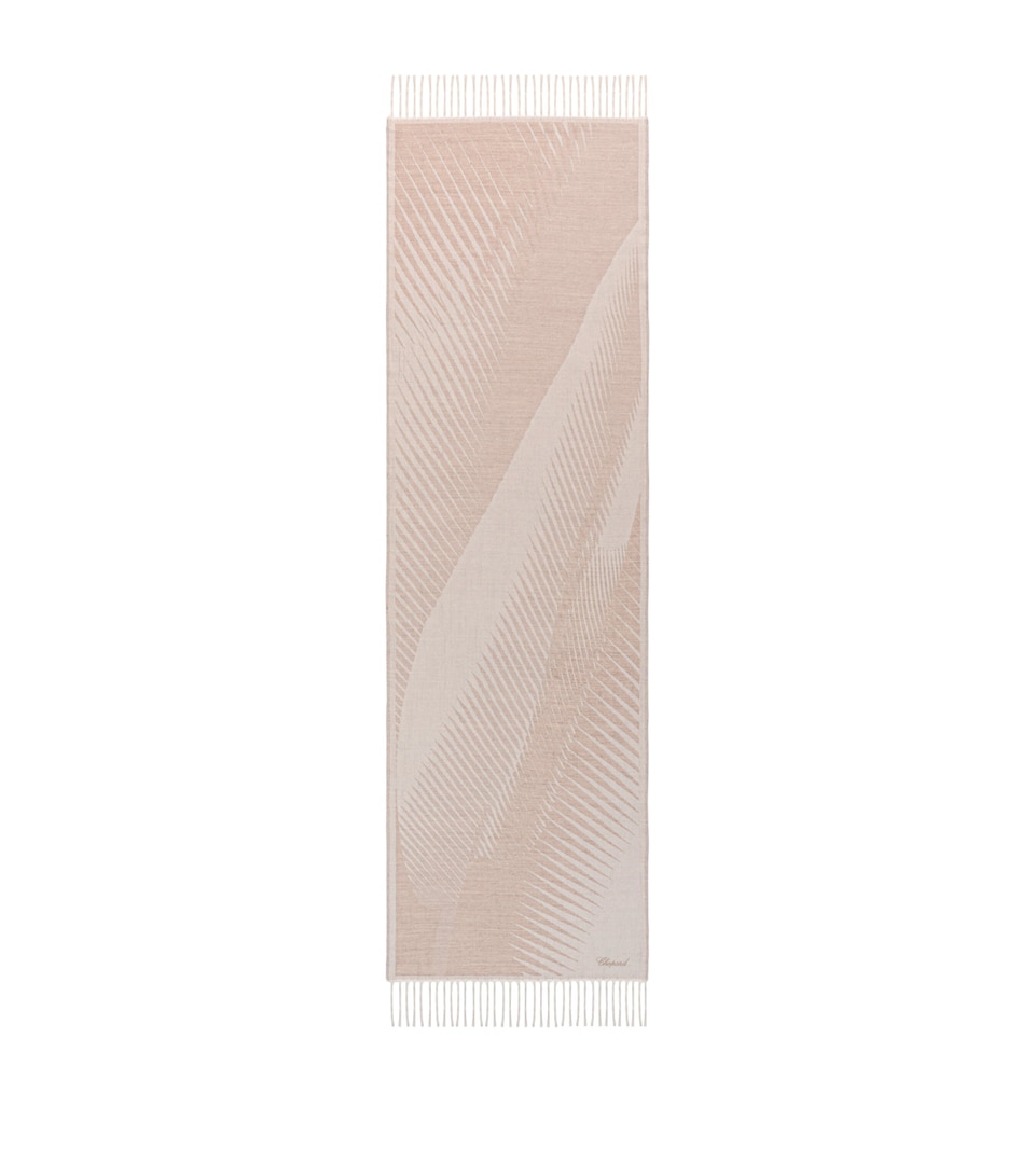 Chopard Wool-Cashmere Alpine Eagle Scarf Beige