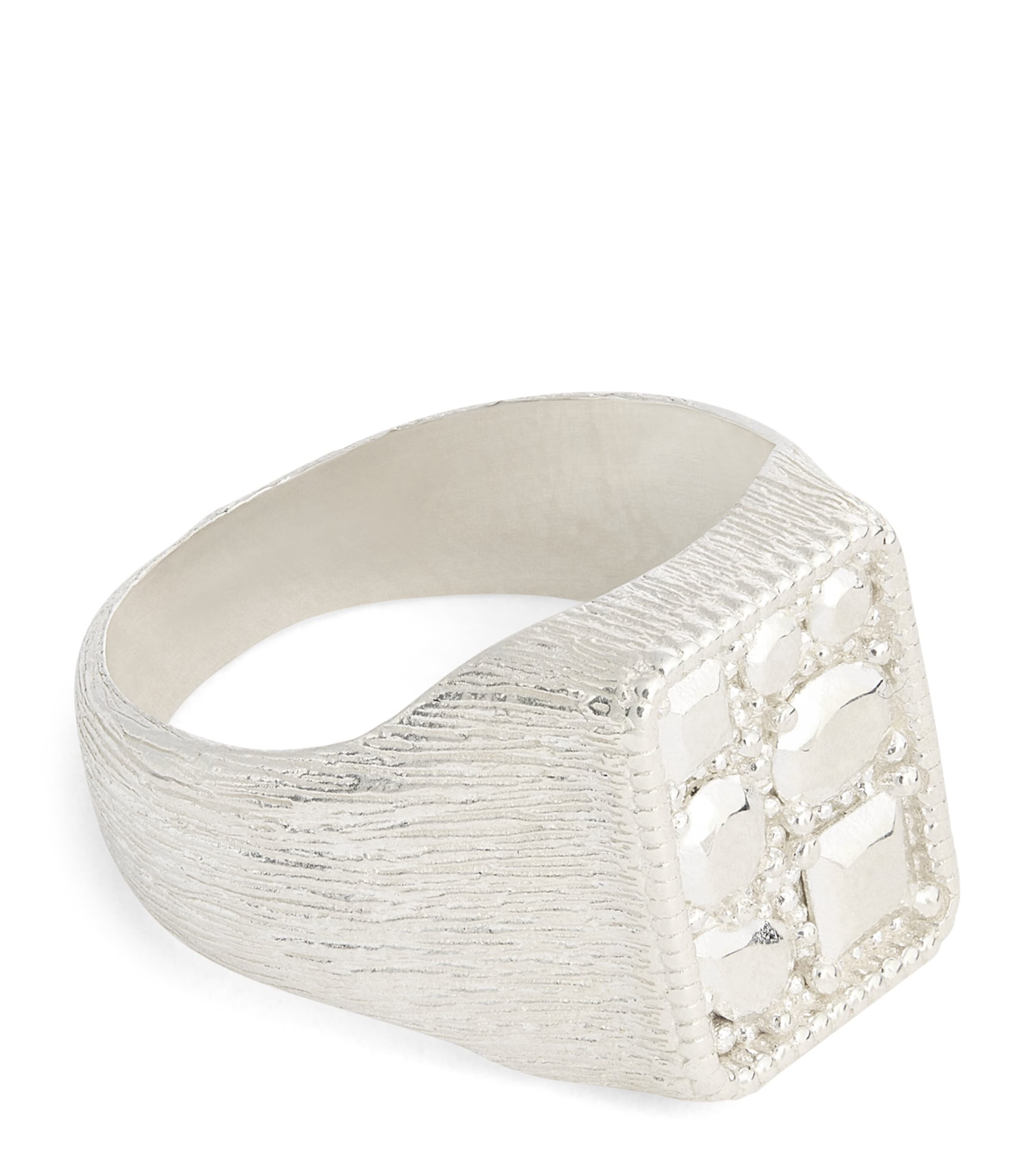 Bleue Burnham Sterling Silver Cottage Garden Signet Ring Silver