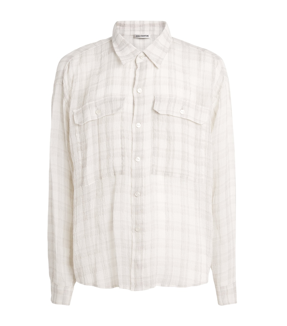 Linen-Blend Slub Check Ivy League Shirt