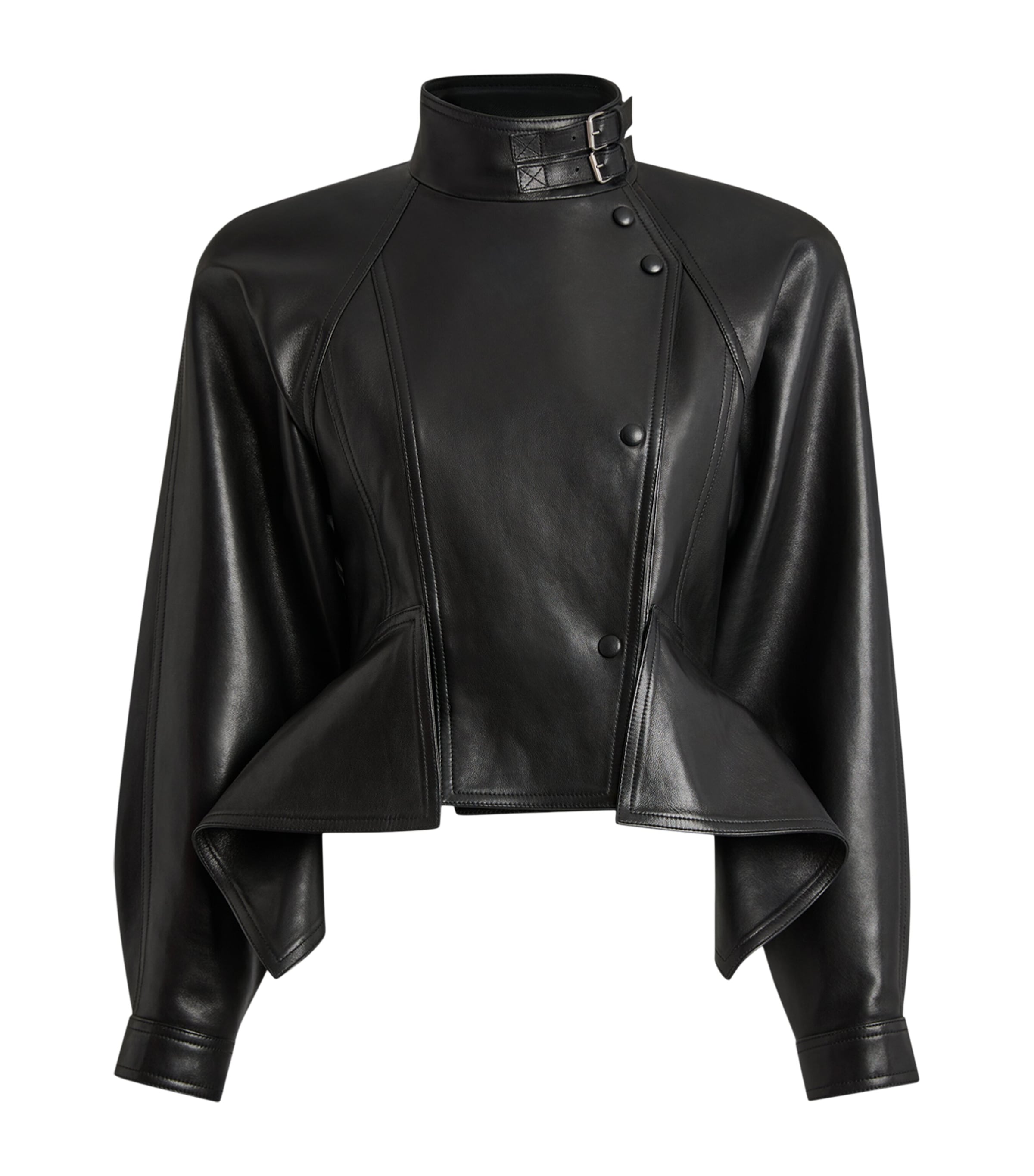 Balmain Womens Lambskin Leather Jacket Noir