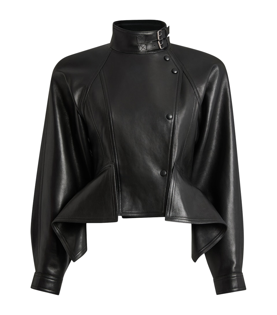 Balmain Womens Lambskin Leather Jacket Noir