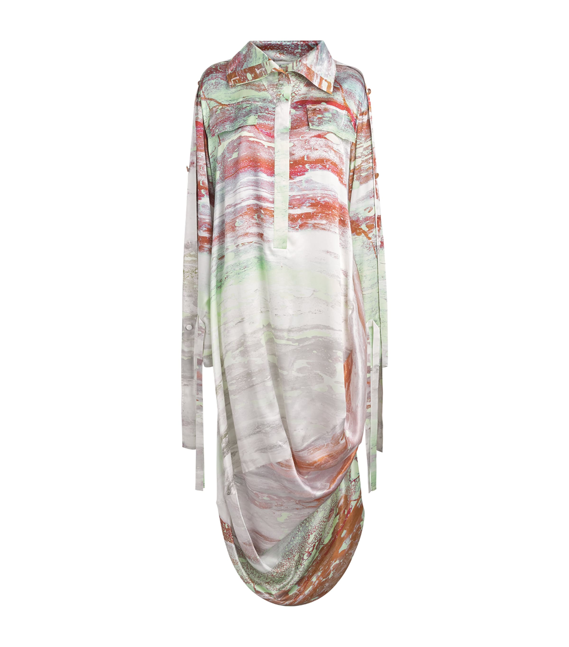 Roksanda Womens Silk Catalina Maxi Dress Brush Teal/mint