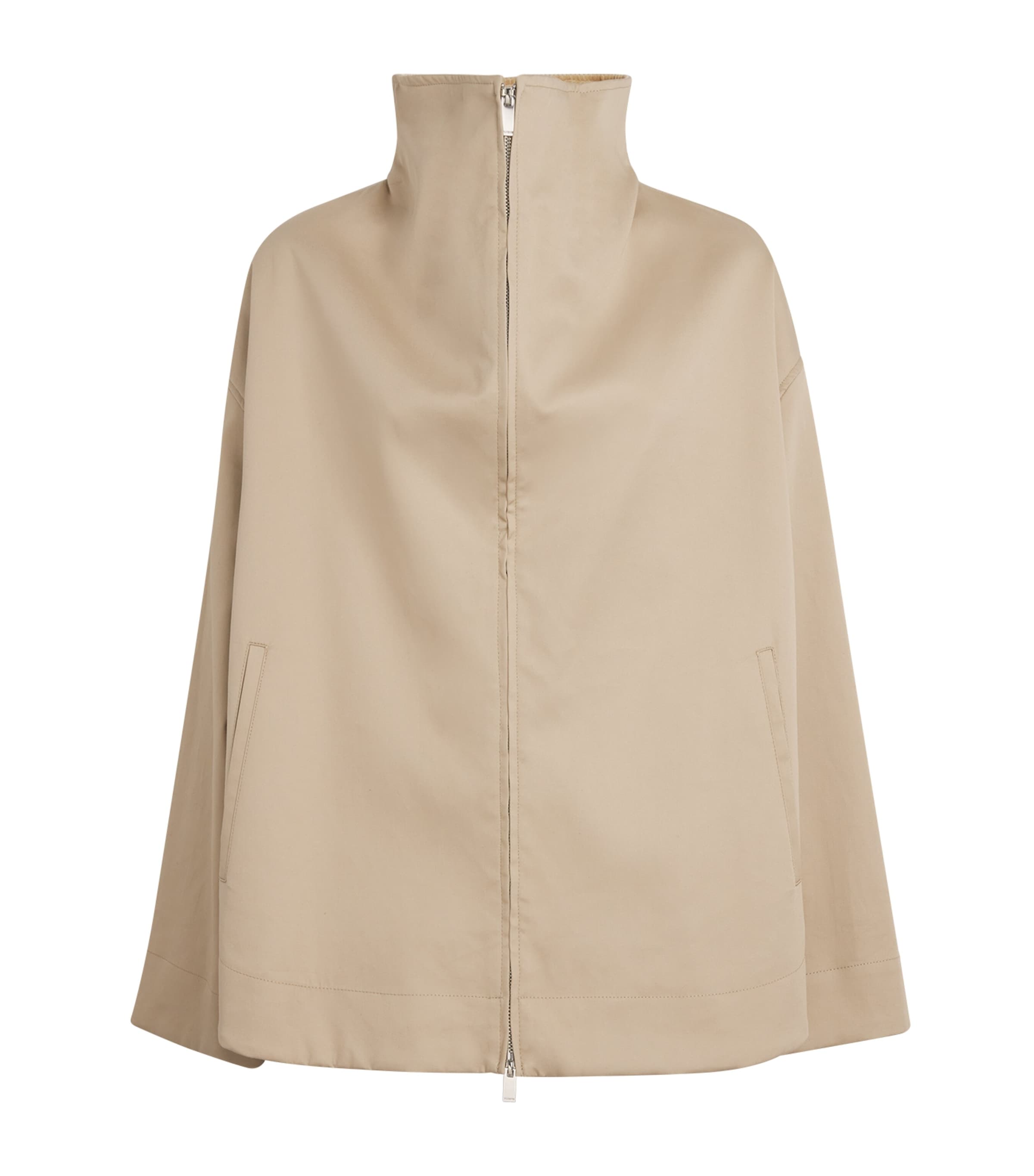Toteme Womens Cotton High-Neck Country Jacket Fawn