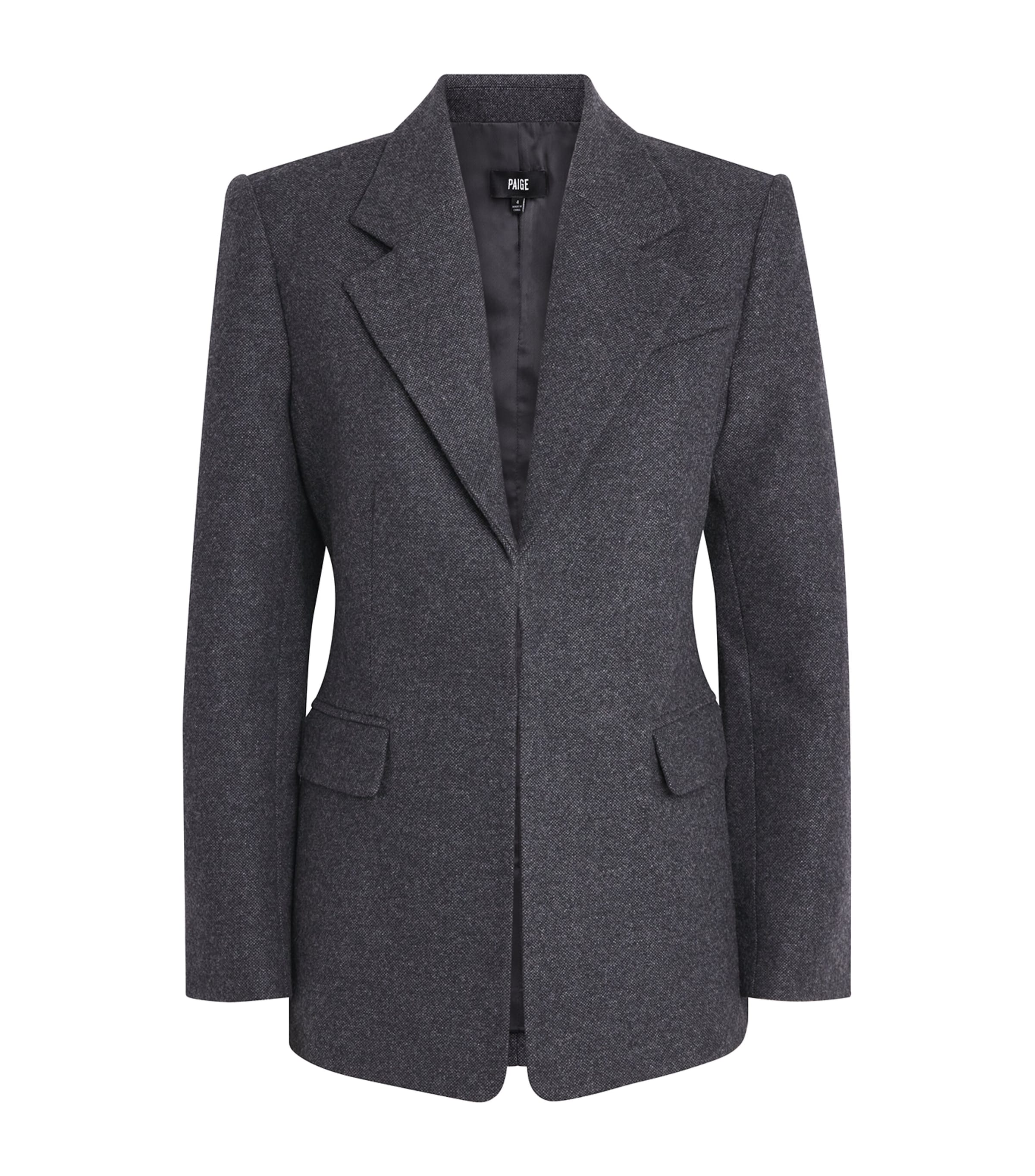 PAIGE Womens Wool-Blend Capelli Blazer Charcoal