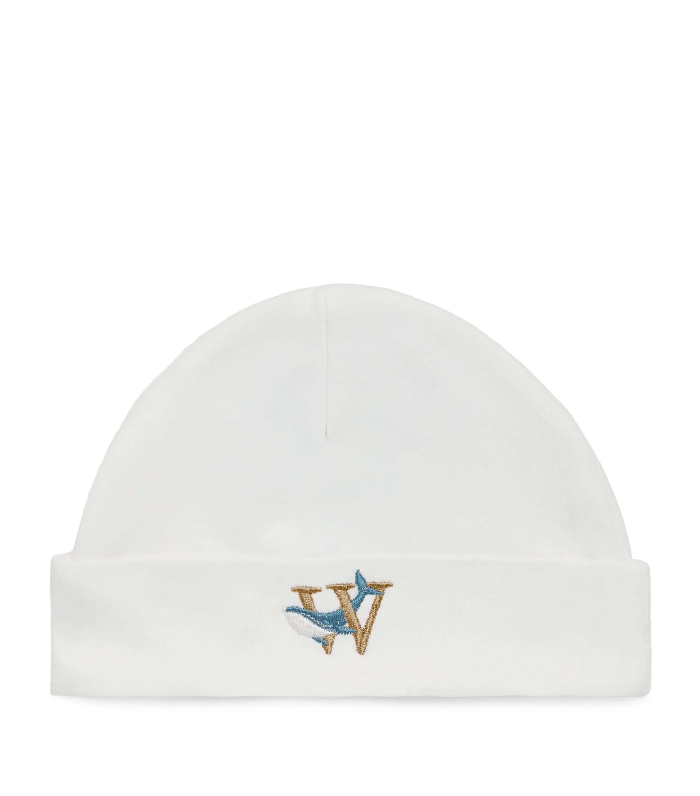PAINT MY DREAMS Cotton Embroidered ‘W’ Beanie White