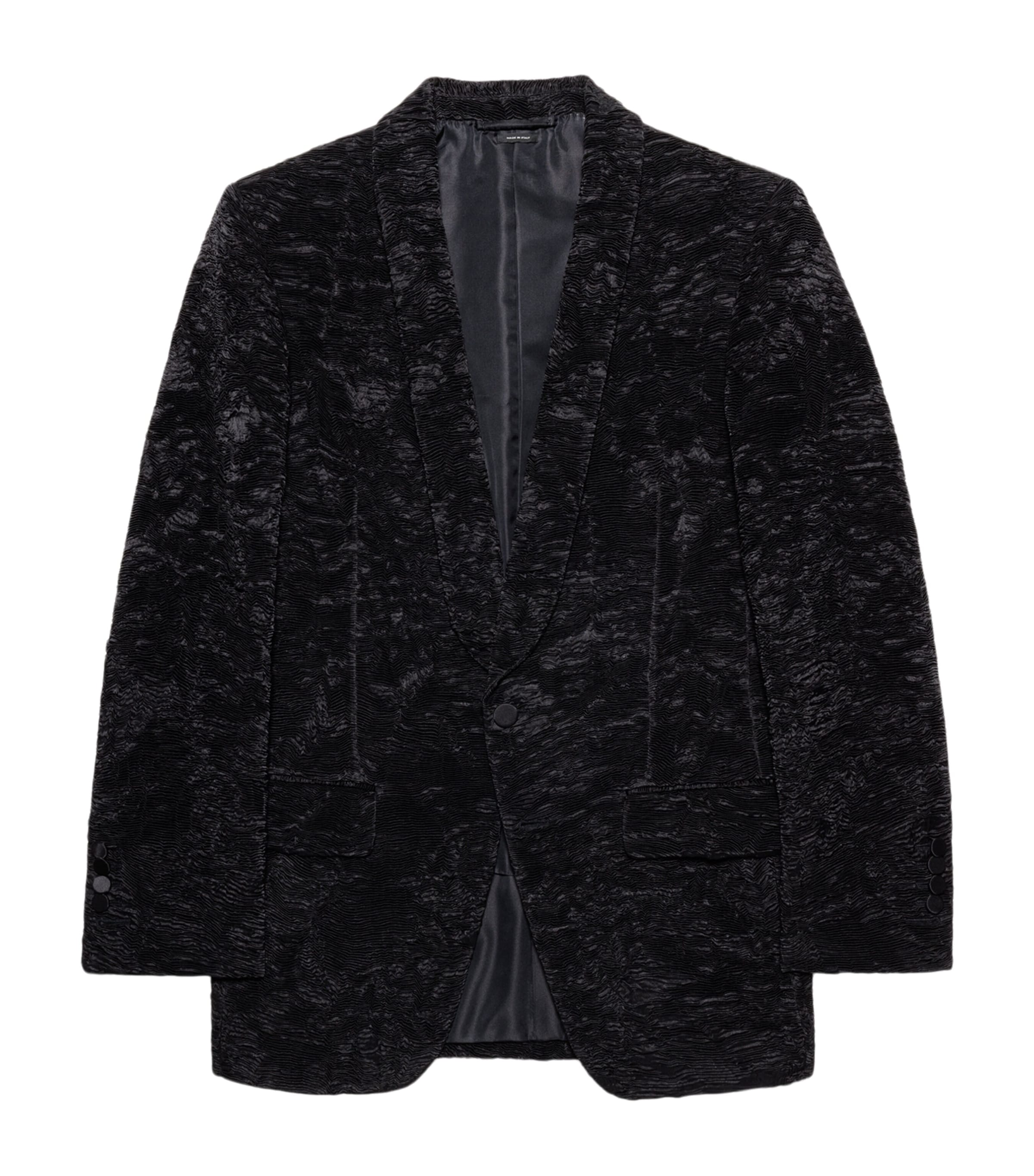TOM FORD Mens Silk Plissé Colbert Blazer Naa
