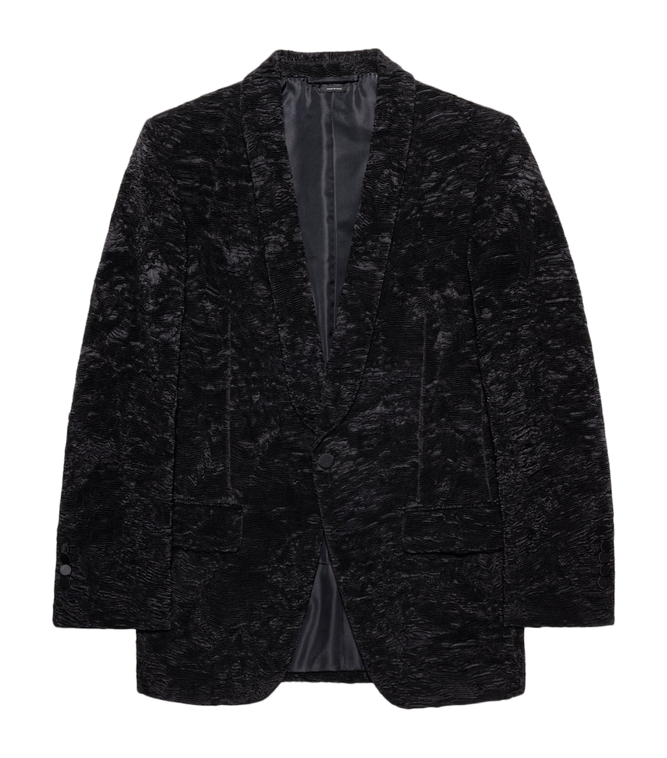 TOM FORD Mens Silk Plissé Colbert Blazer Naa