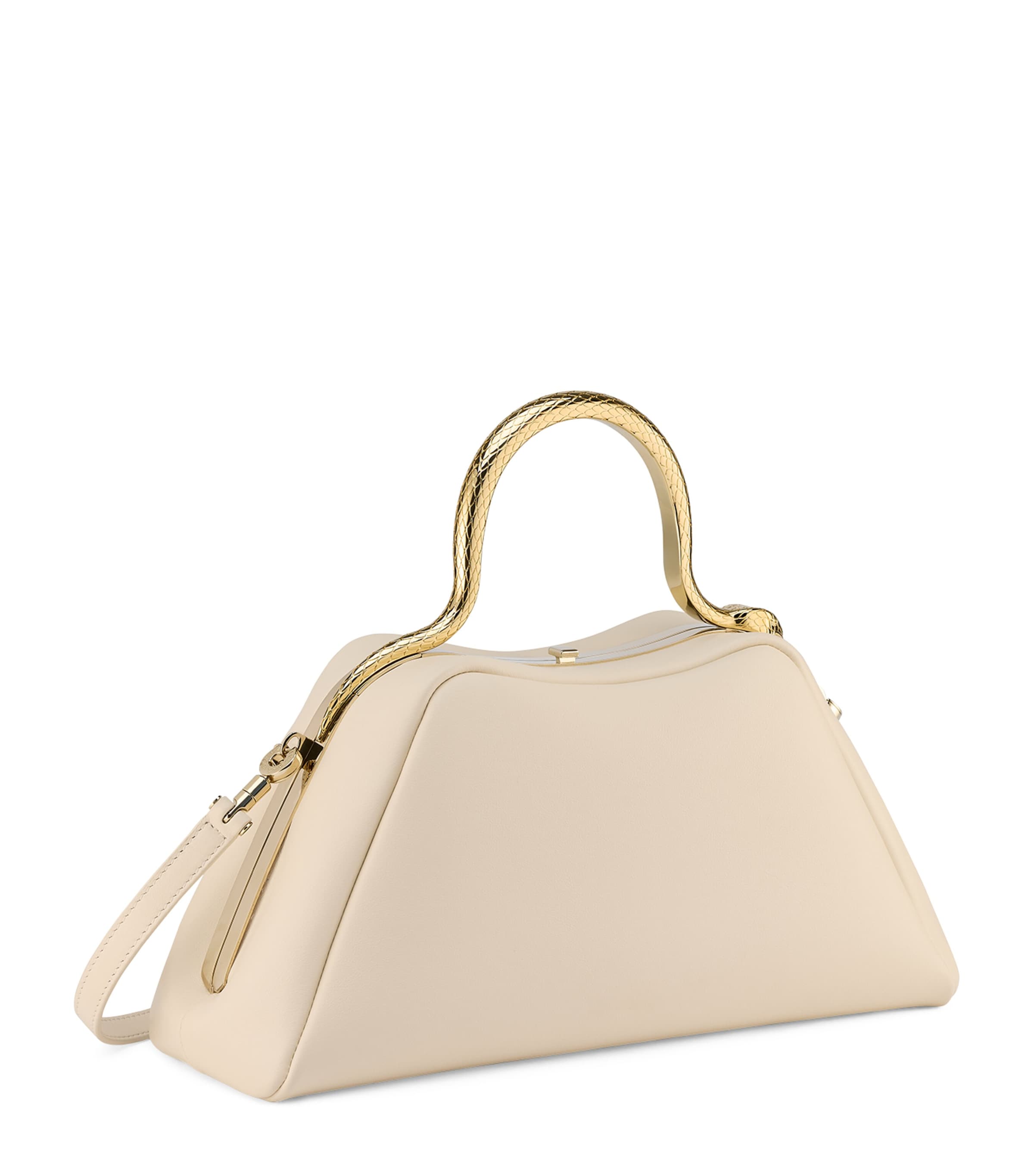 Small Leather Serpentine Top Handle Bag