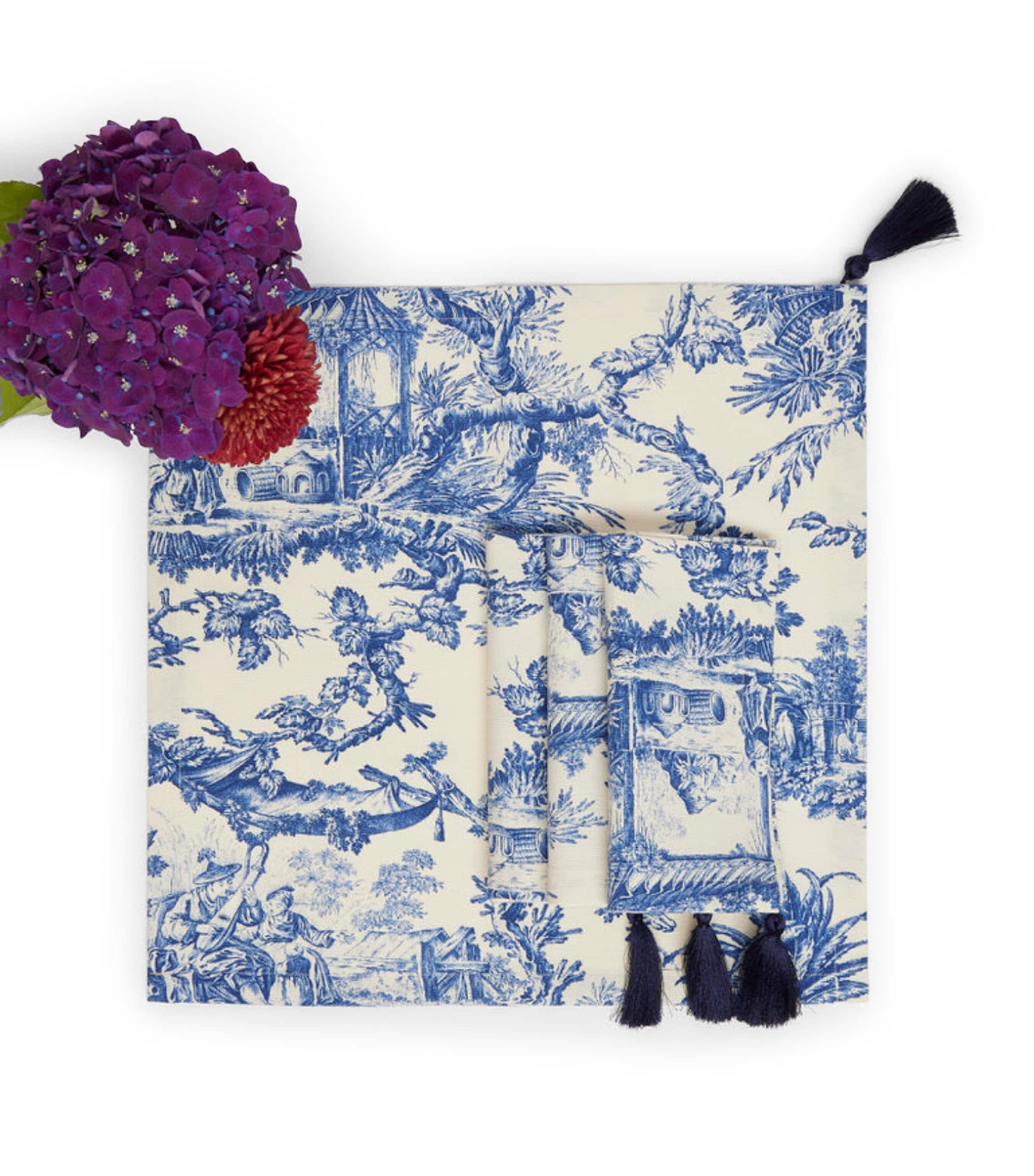 Set of 4 Toile Napkins (45cm x 45cm)