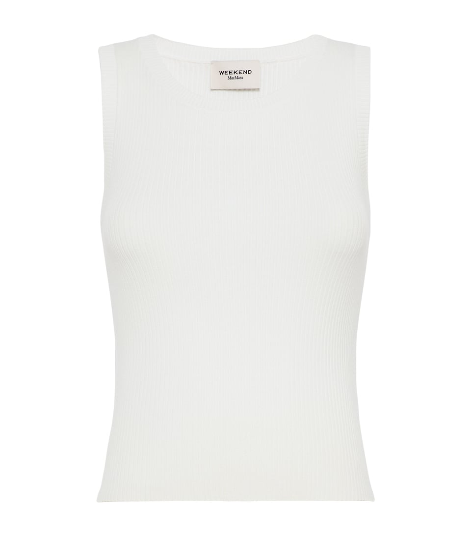 Weekend Max Mara Womens Rib-Knit Tank Top White